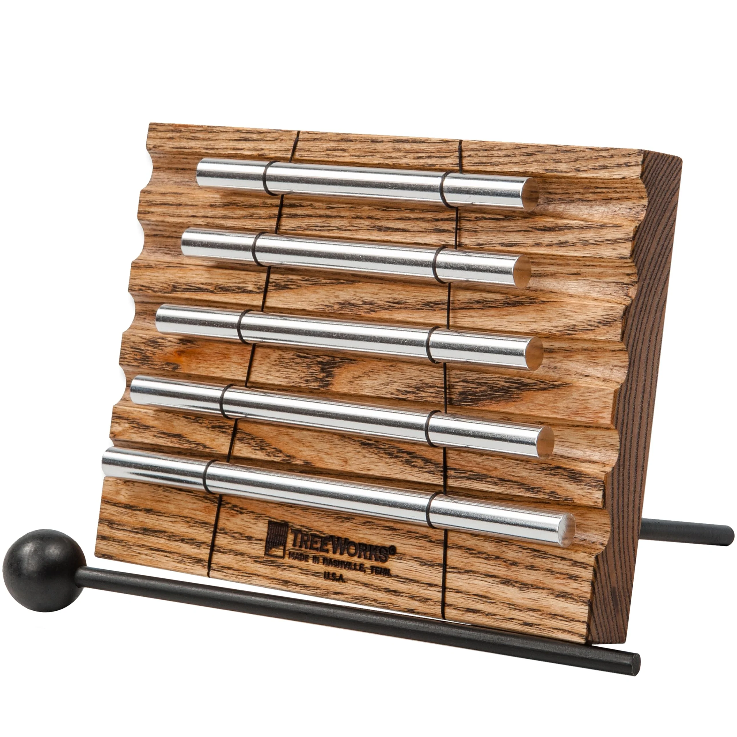 TreeWorks Chimes Energy Chime, 5 Notes –– MADE IN U.S.A. –– For Meditation, Classrooms, Sound Healing or Yoga, Includes Mallet Five Notes