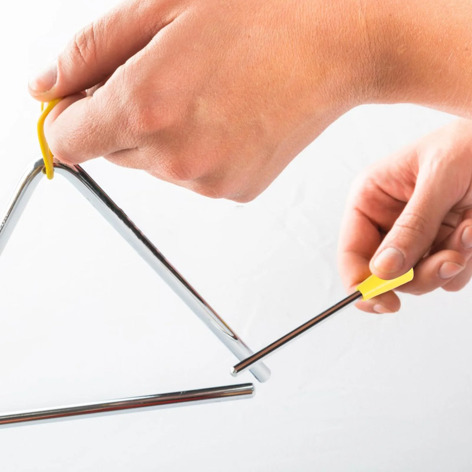 Triangle Iron Sticks 10pcs Triangle Dinner Bell Sticks Rhythm Triangles Mallet Cast Iron with Striker Triangle Iron Hammers Forged Metal Triangle Mallets for Outside Instrument - Image 8