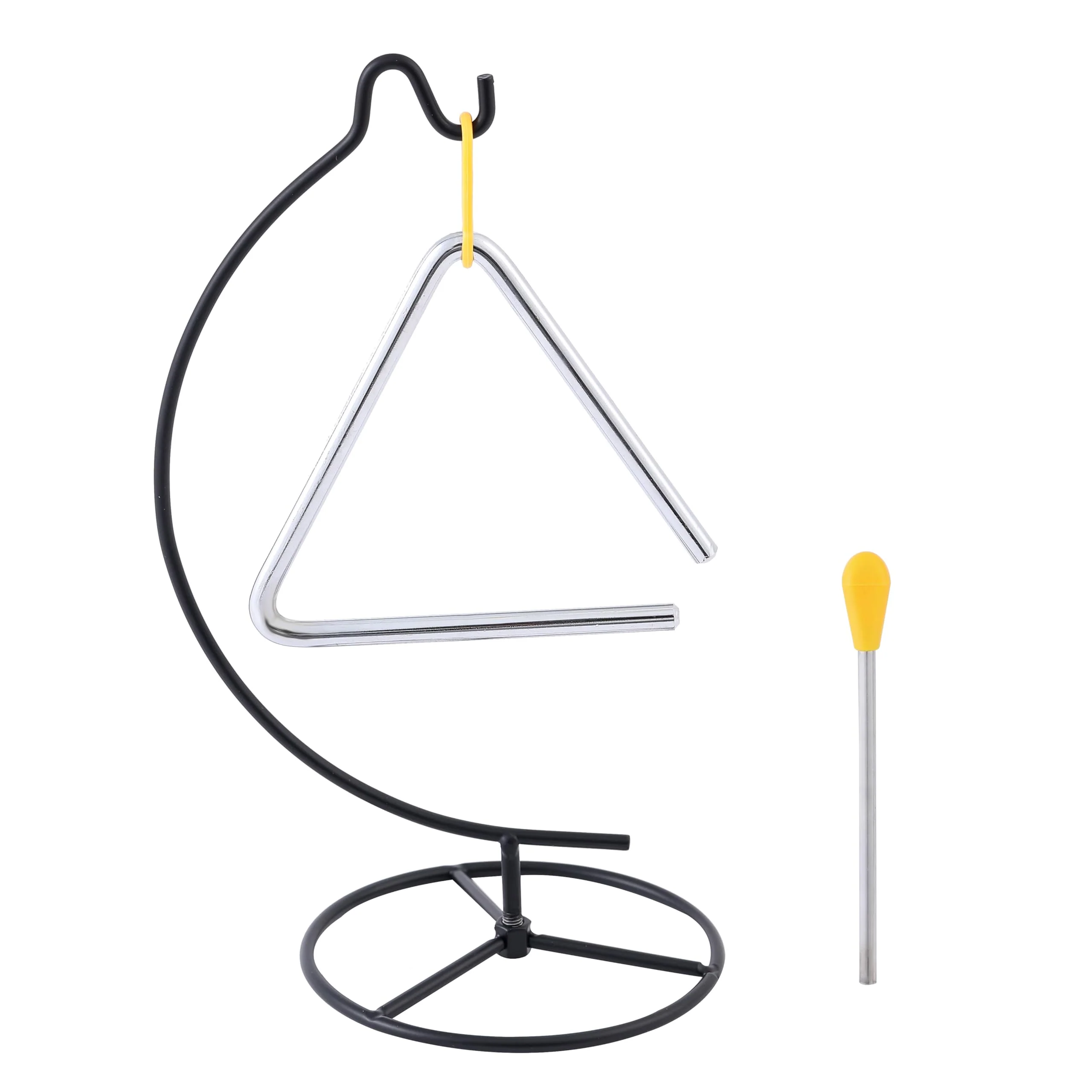 Triangle Percussion Instrument With Striker, Hand Bell, Teacher Bell Chime for Classroom, Dinner Bell Outdoor, Meditation bell, Music Instruments for adults (5 Inch)