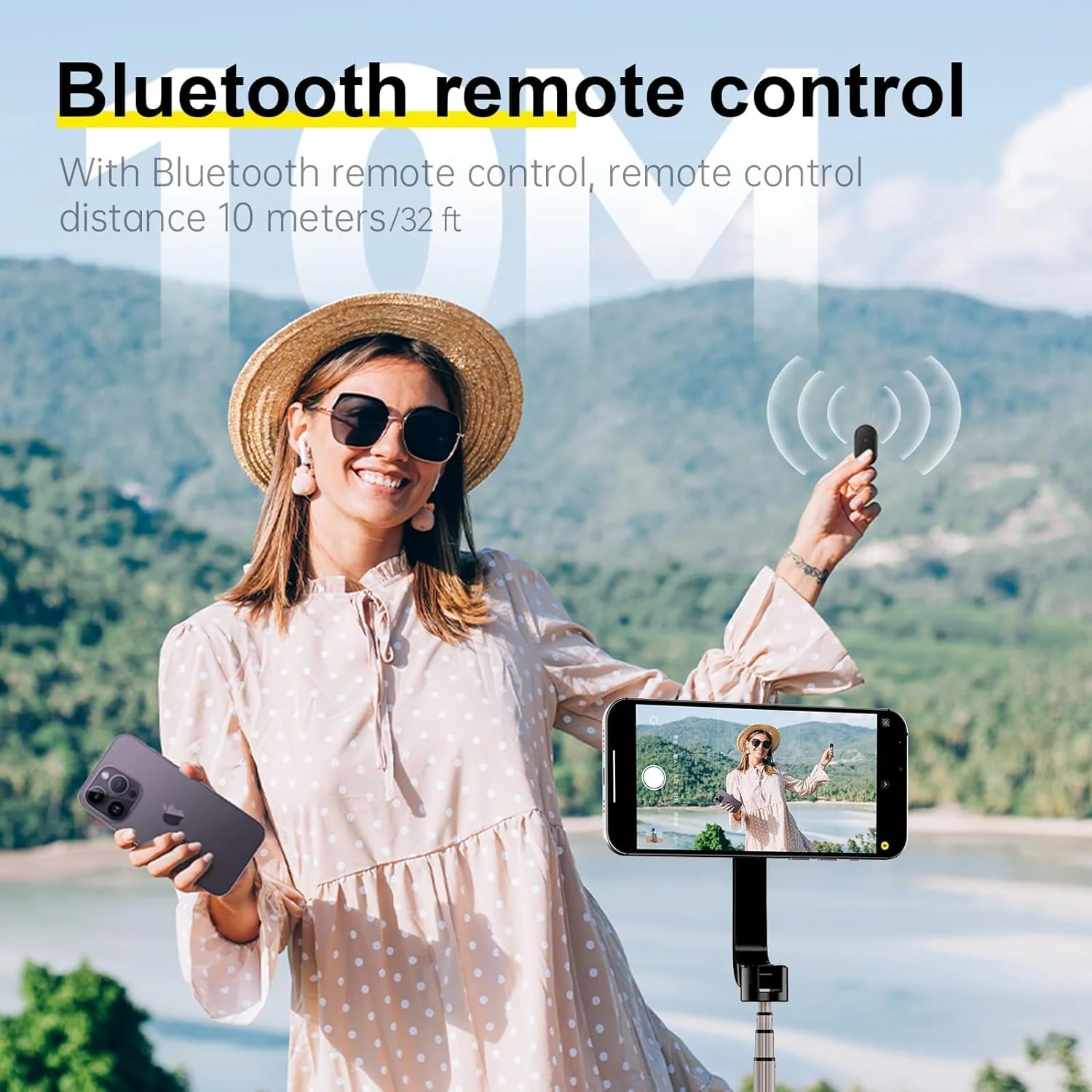 Tripod for iPhone, Selfie Stick for iPhone with Remote, Phone Tripod for Recording,Compatible with All Cell Phone and Camera, A67P-C (52") A67P-C-52" - Image 3