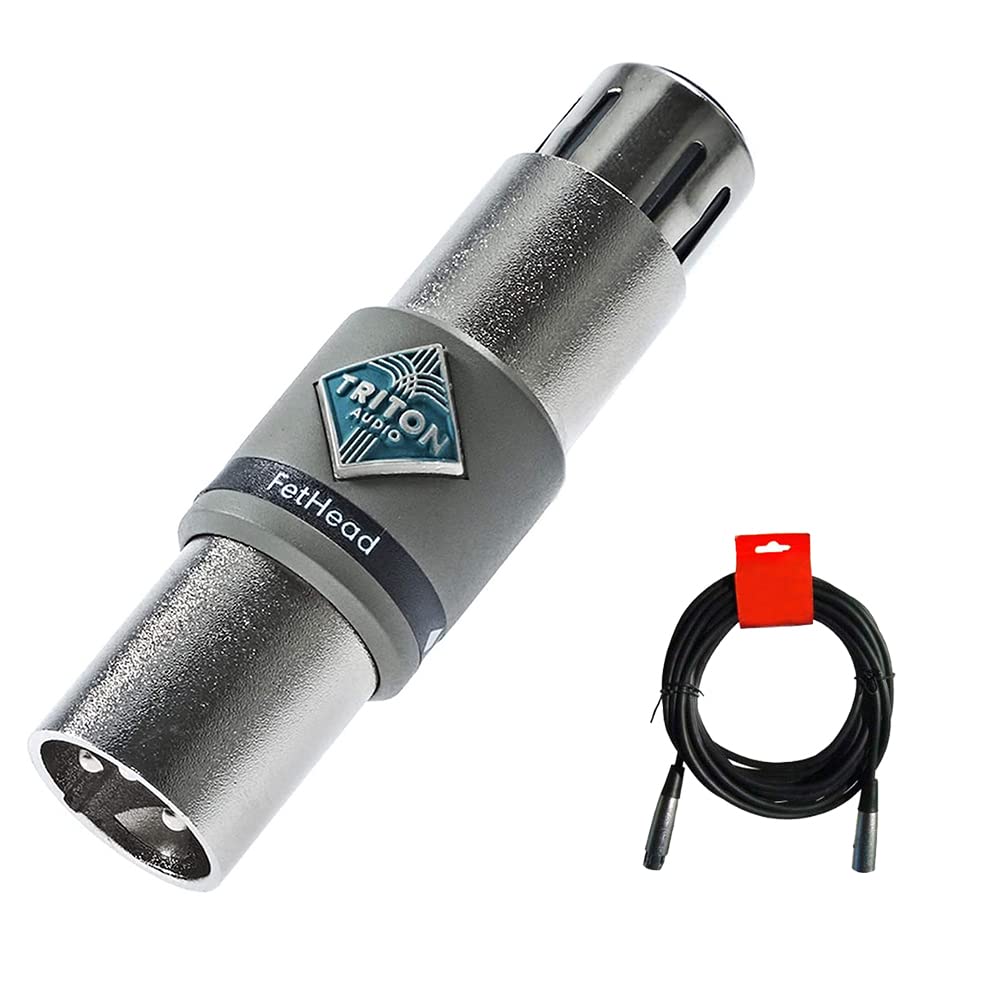 TRITON AUDIO FetHead In-Line Microphone Preamp for Ribbon and Dynamic Mics Bundle with 20" XLR-XLR Cable