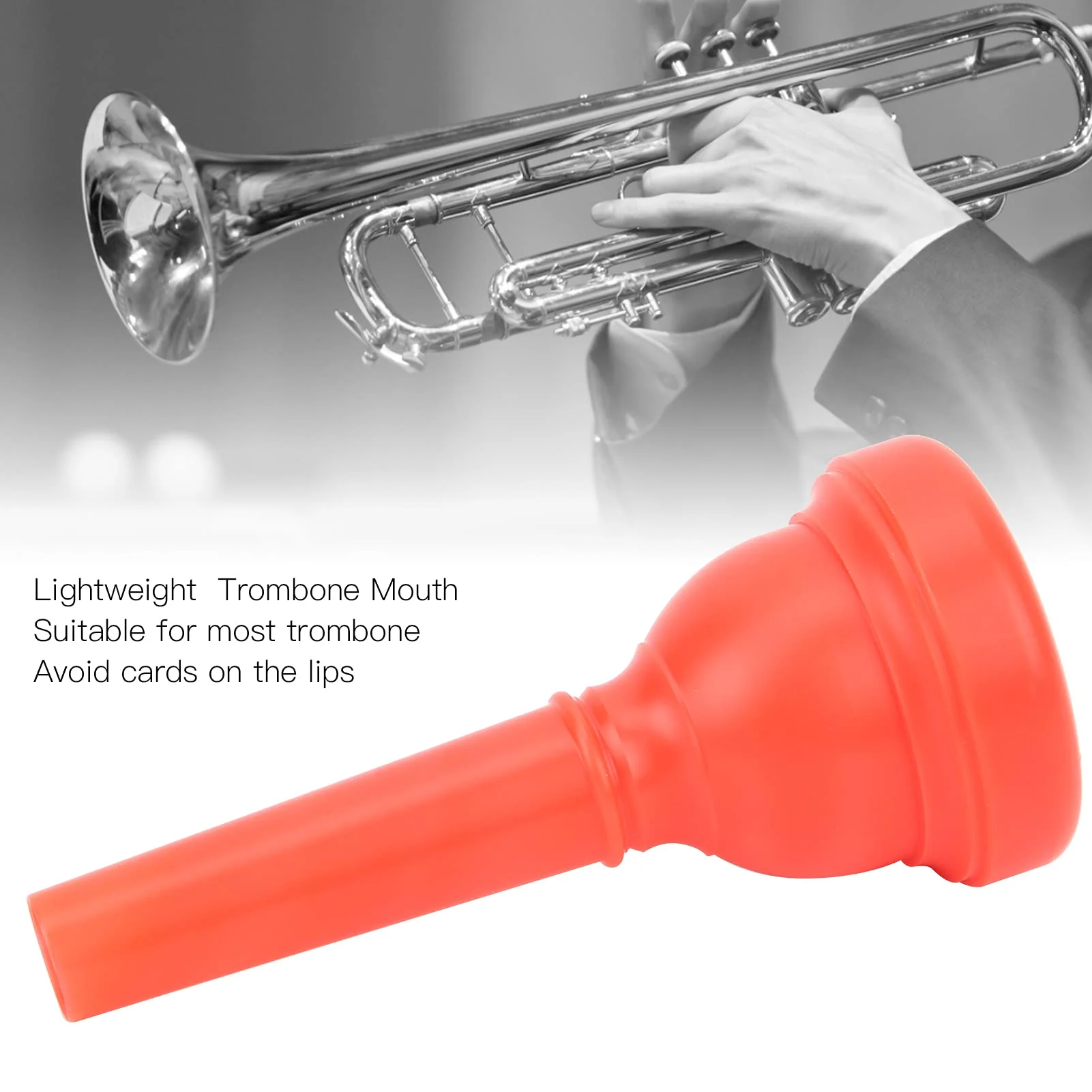 Trombone Mouthpiece ABS Trombone Mouth Trombone Player Beginners Instruments Accessories MT‑22(red) - Image 3