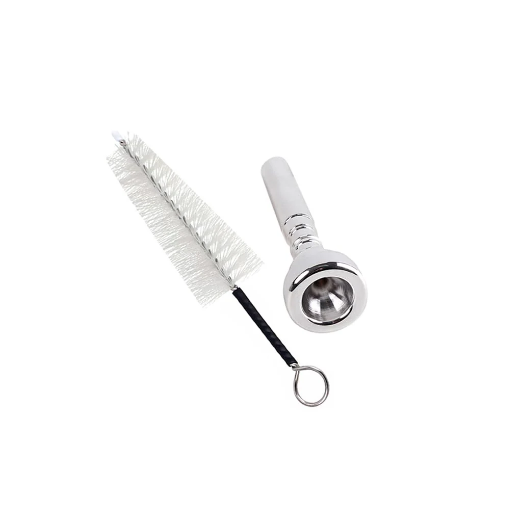 Trumpet Mouthpiece 5C Silver Metal Bb Trumpeta Mouthpiece with brush for Yamaha or Bach Trumpet (silver-5C) silver-5C