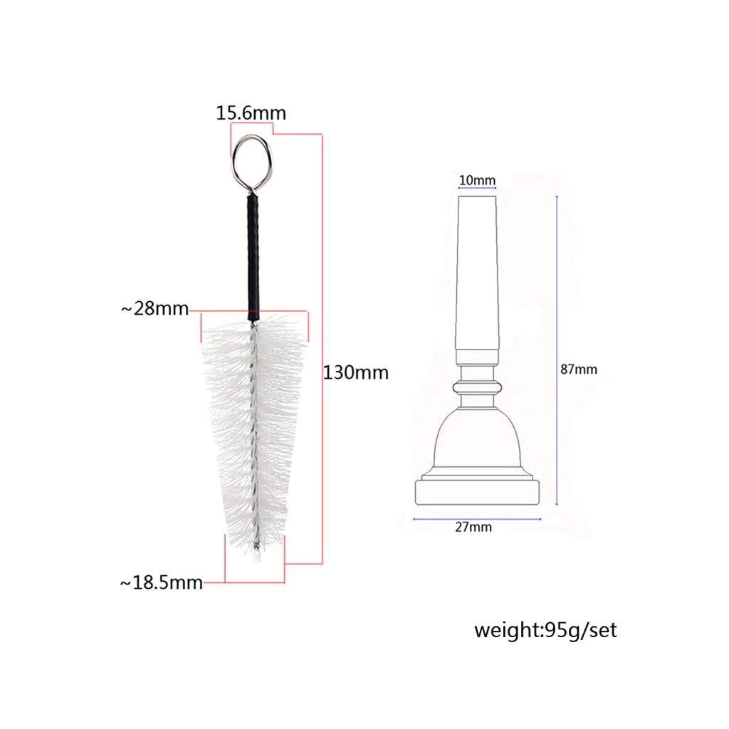 Trumpet Mouthpiece 5C Silver Metal Bb Trumpeta Mouthpiece with brush for Yamaha or Bach Trumpet (silver-5C) silver-5C - Image 6