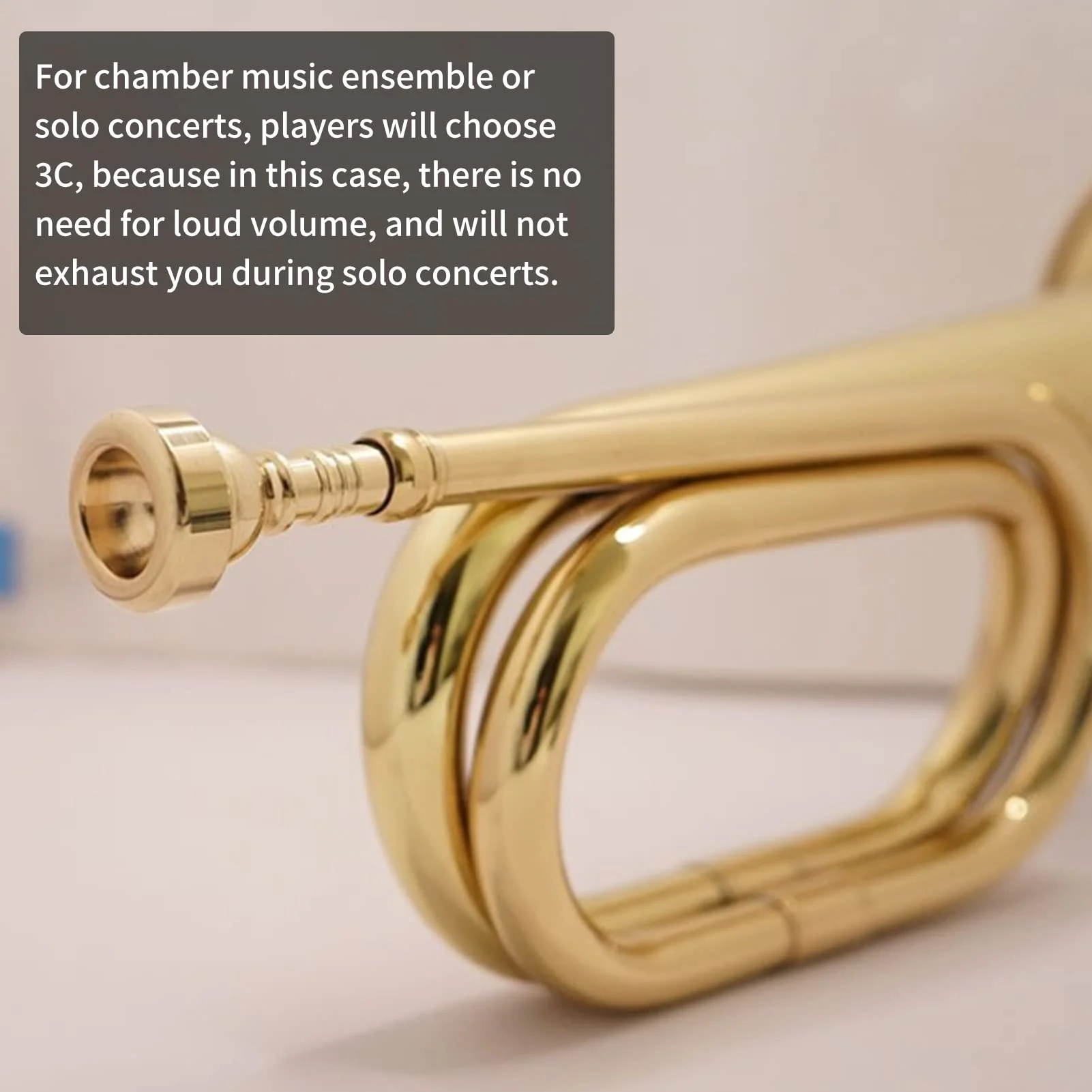 Trumpet Mouthpiece Brass Material Gilded Mouthpiece Holder Trumpet Accessories Trumpet Instruments Mouthpiece Holder for Beginners and Professional Players (5C) 5C - Image 6