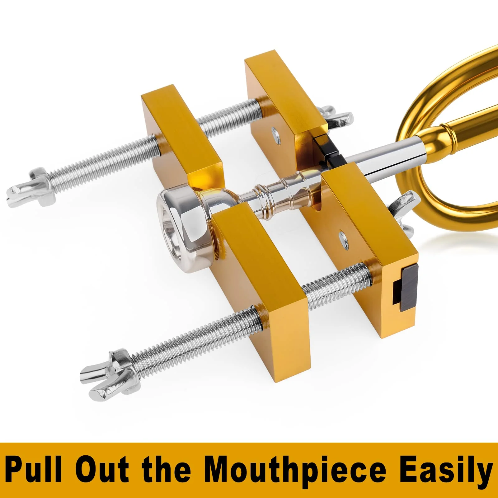 Trumpet Mouthpiece Remover Adjustable Mouthpiece Puller Tool for Brass Wind Instruments Trumpet Trombone Horn by Eison (Gold) - Image 5
