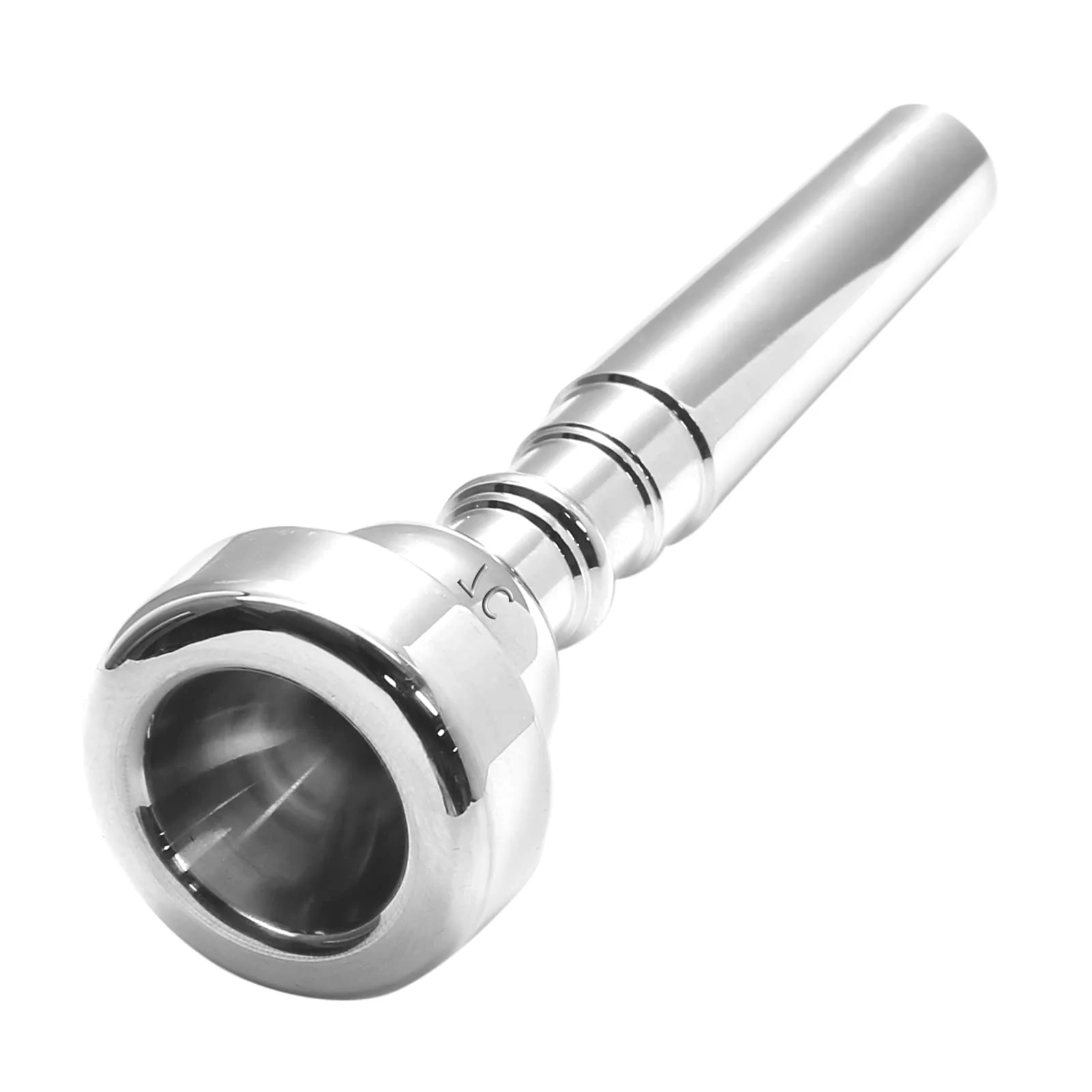 Trumpet Mouthpiece, Silver Plated 7C Trumpet Mouthpiece Brass Mouthpiece Replacement Trumpet Accessories Instruments Mouthpiece for Beginners, Professional Players - Image 3
