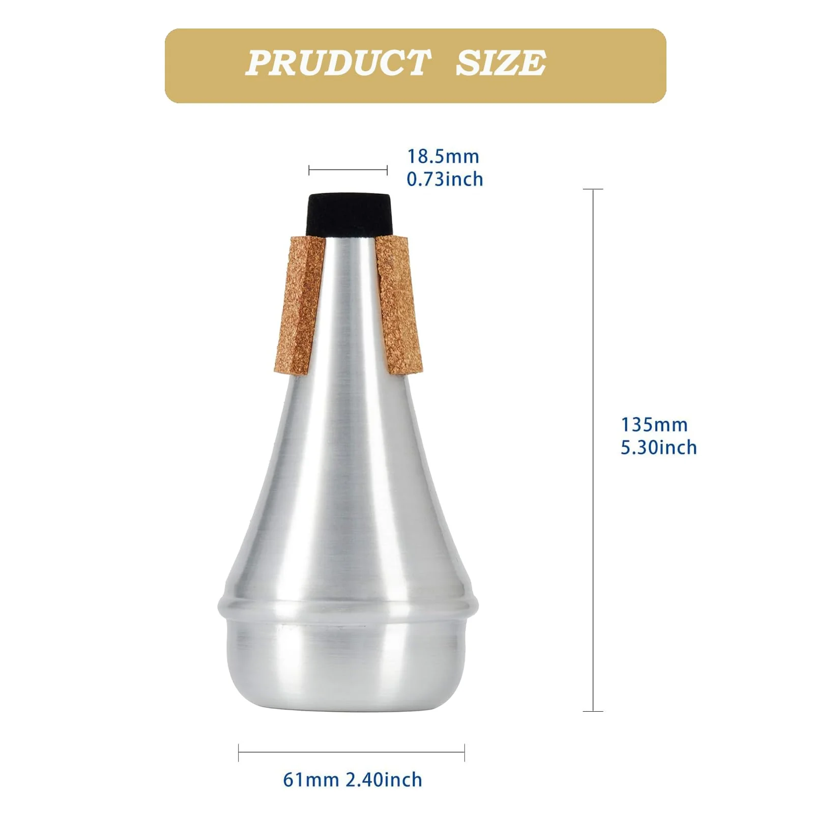 Trumpet Mute And Trumpet Cleaning kit, Trumpet Mute Silencer,Lightweight Aluminum Trumpet Practice Mute, Mouthpiece/Valve/Bore Brushes For Trumpet - Image 2