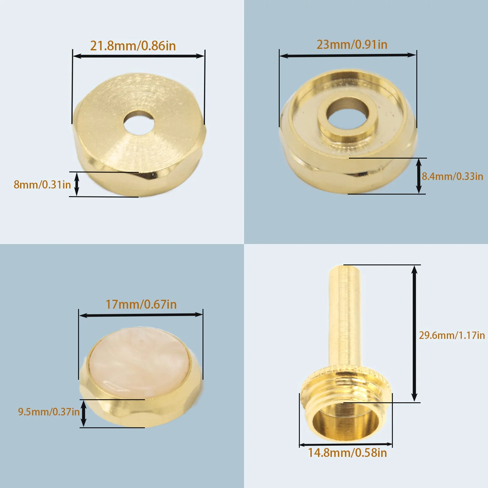 Trumpet Repair Kit, Trumpet Repair Replacement Parts, Gold Trumpet Valve Cap Buttons Trumpet Valve Spring Screw Parts for Daily Repair of Wind Instrument - Image 3