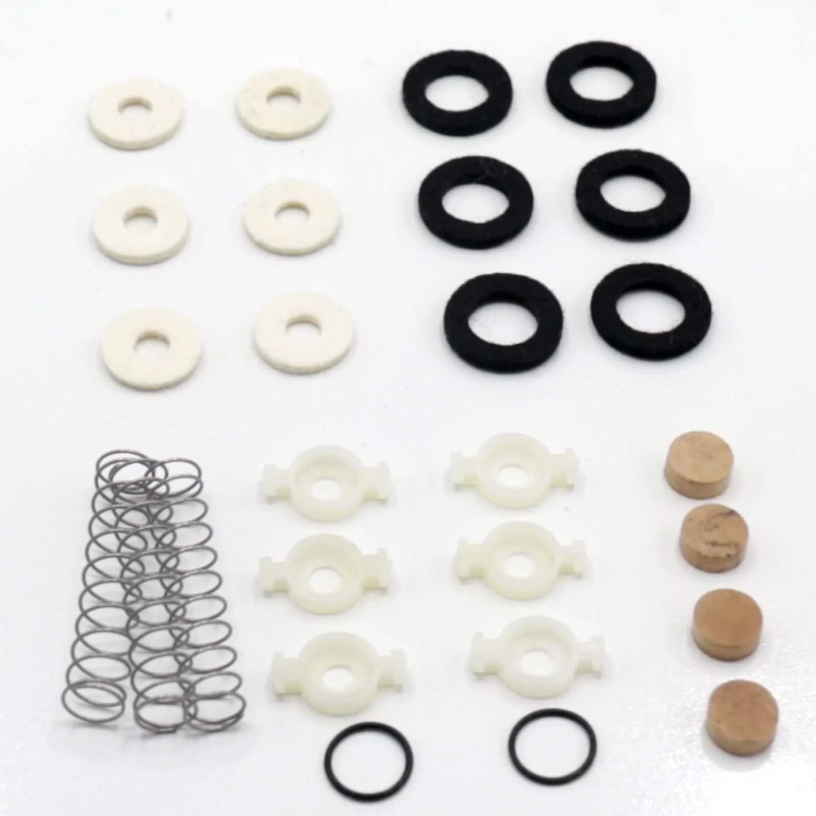 Trumpet Repair Kit, Trumpet Replacement Parts, Includes 6 Valve Guides, 12 Felt Washers, 4 Water Key Corks, 3 Valve Springs, and 2 O Ring Bumper Stoppers - Image 3
