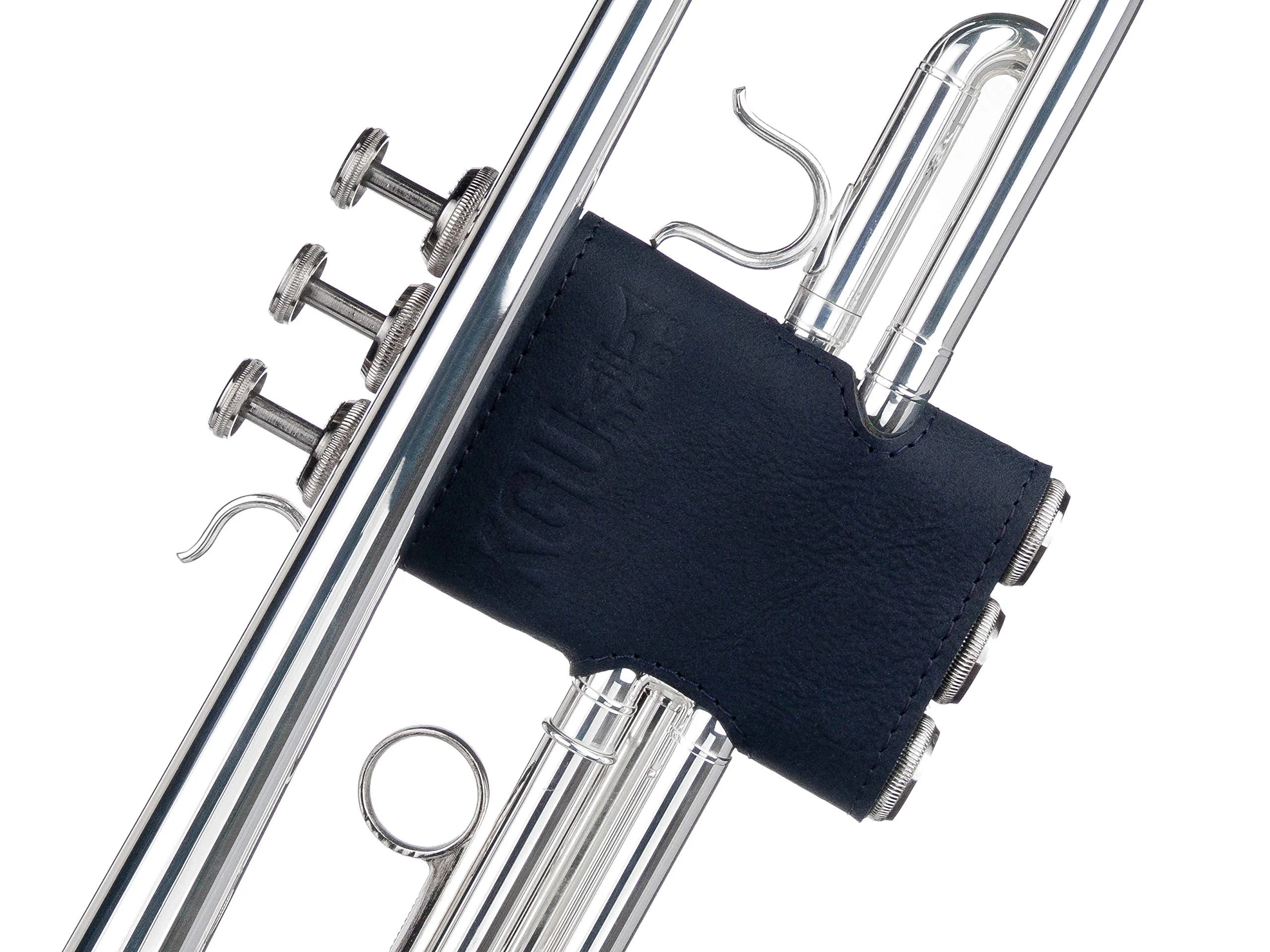 Trumpet valve guard by KGUBrass is the leather trumpet valve protector made of luxurious mild and thick material; use as protection from corrosion, scratches and stains (Black) BLACK - Image 4
