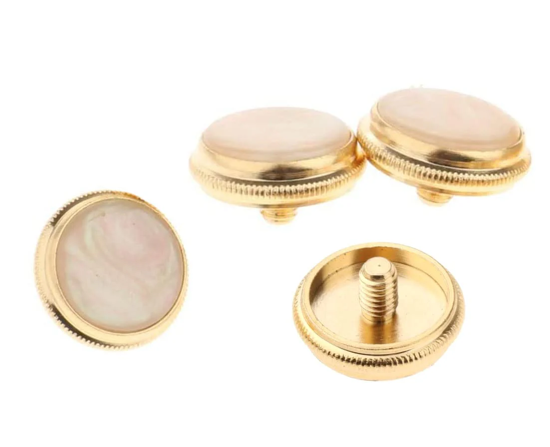 Trumpet Valve Sytem Replacement Parts include Trumpets Finger Buttons Valve Cap Piston Guides Spring Felt Washer Musical Instruments Accessories Set of 24pcs Gold - Image 3