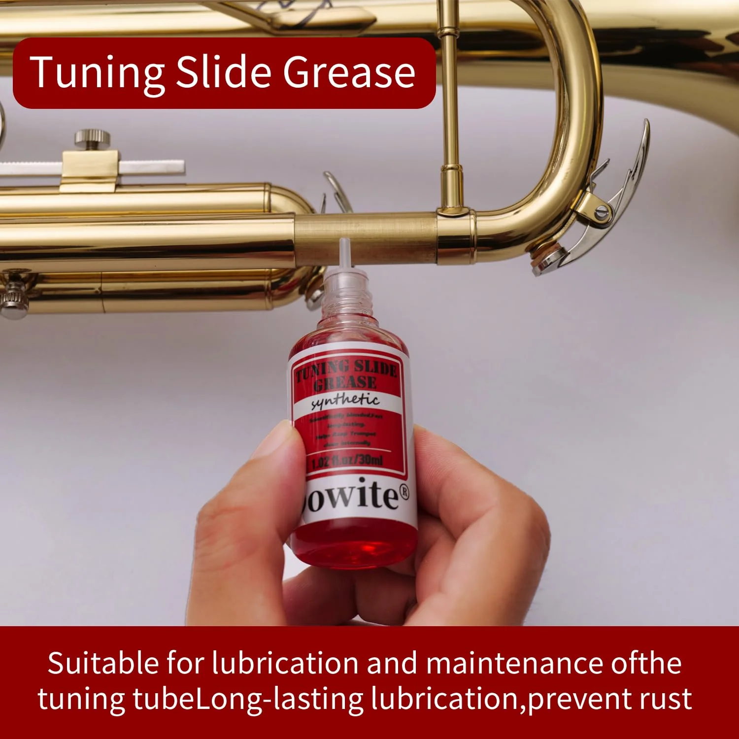 Trumpet(Cornet) Cleaning Care Kit: Valve Oil/Piston Oil, Tuning Slide Grease Oil, Snake Brush, Piston Brush, Mouthpiece Brush, Dust Brush, Cleaning Cloth–for All Musicians or Students - Image 4