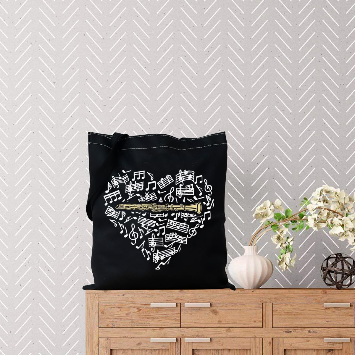 TSOTMO Clarinetist Tote Bag Music Lover Gift Music Recording Studio Gift Clarinet Gift For Women Clarinet Tote - Image 3