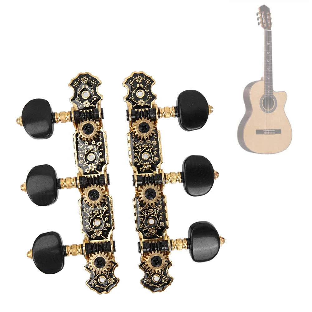 Tuning Peg for Classical Guitar, 1:18 Black Tuning Machine, Acoustic Guitar, Guitar Peg Machine Heads, Tuning Peg Replacement, 3L 3R Tuner for Acoustic Guitar, Electric Guitar - Image 5