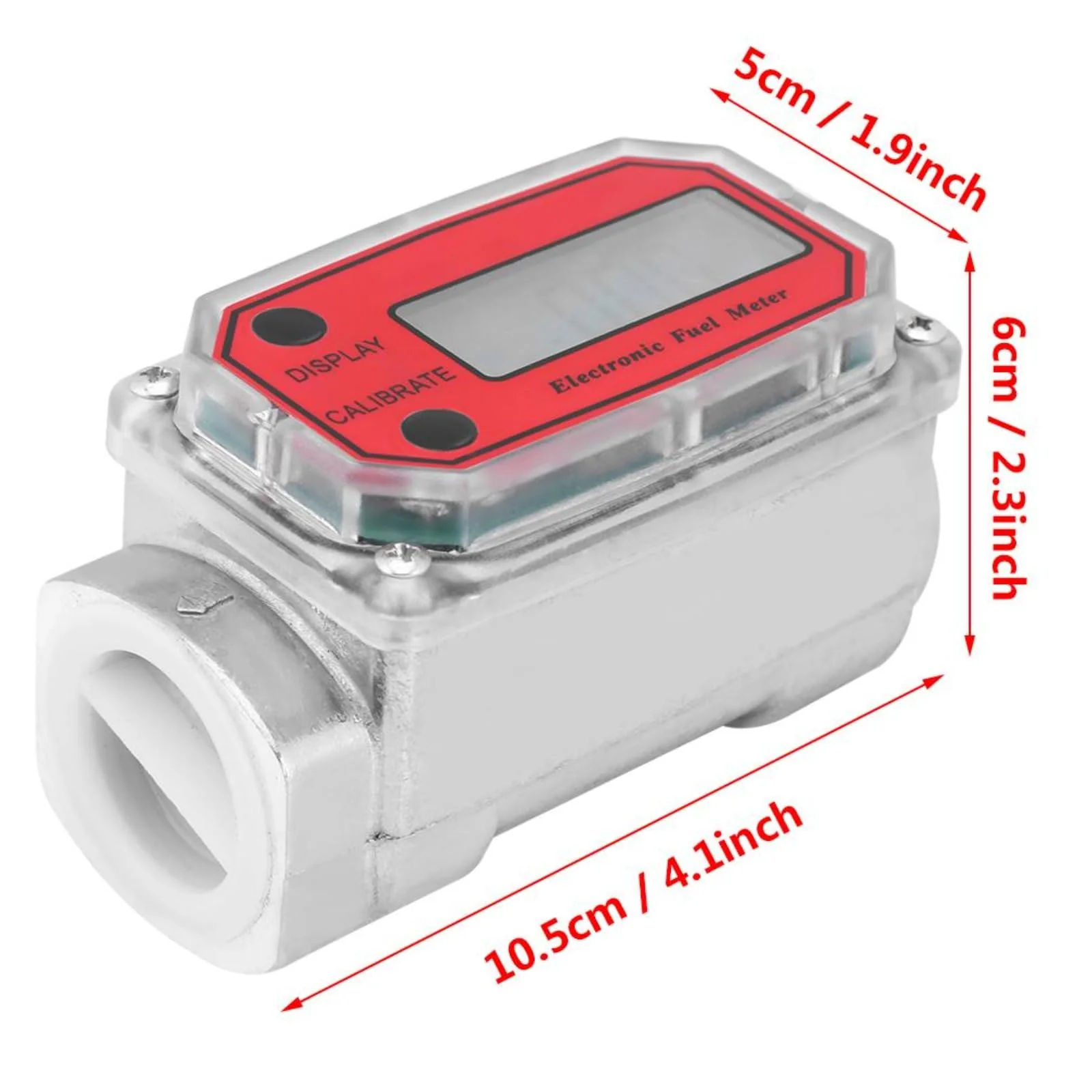 Turbine Flow Meter, 1 Inch NPT Mini Digital Turbine Flow Meter, Digital Peak Flow Meter, Fuel Flow Meter, 10-200 L, with Instant and (Red LLW-25) Red LLW-25 - Image 3