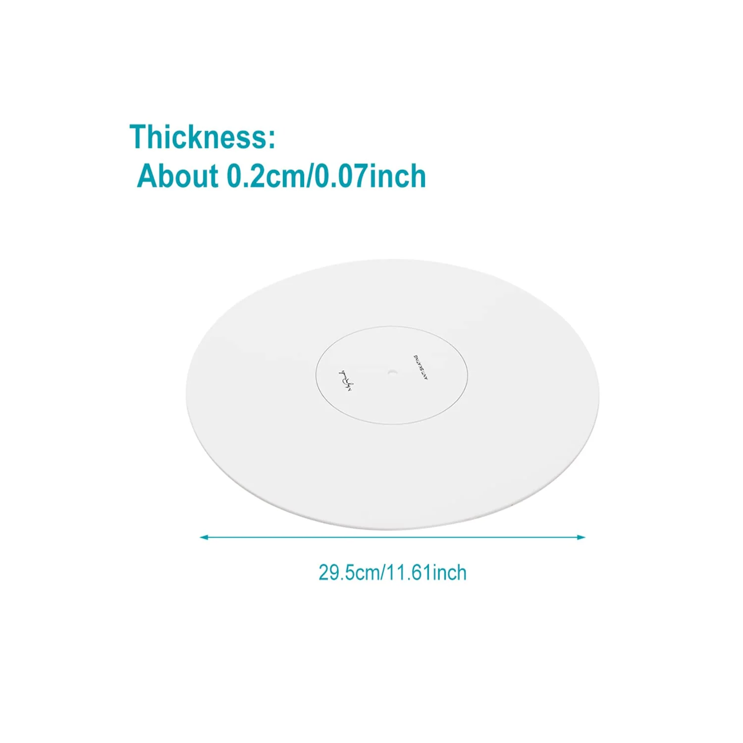 Turntable Cartridge Alignment Protractor Mat, Anti-Sliding LP Vinyl Record Pickup Calibration Plate Distance Gauge Protractor Adjustment Tool Ruler for Turntable Accessories (White) - Image 4