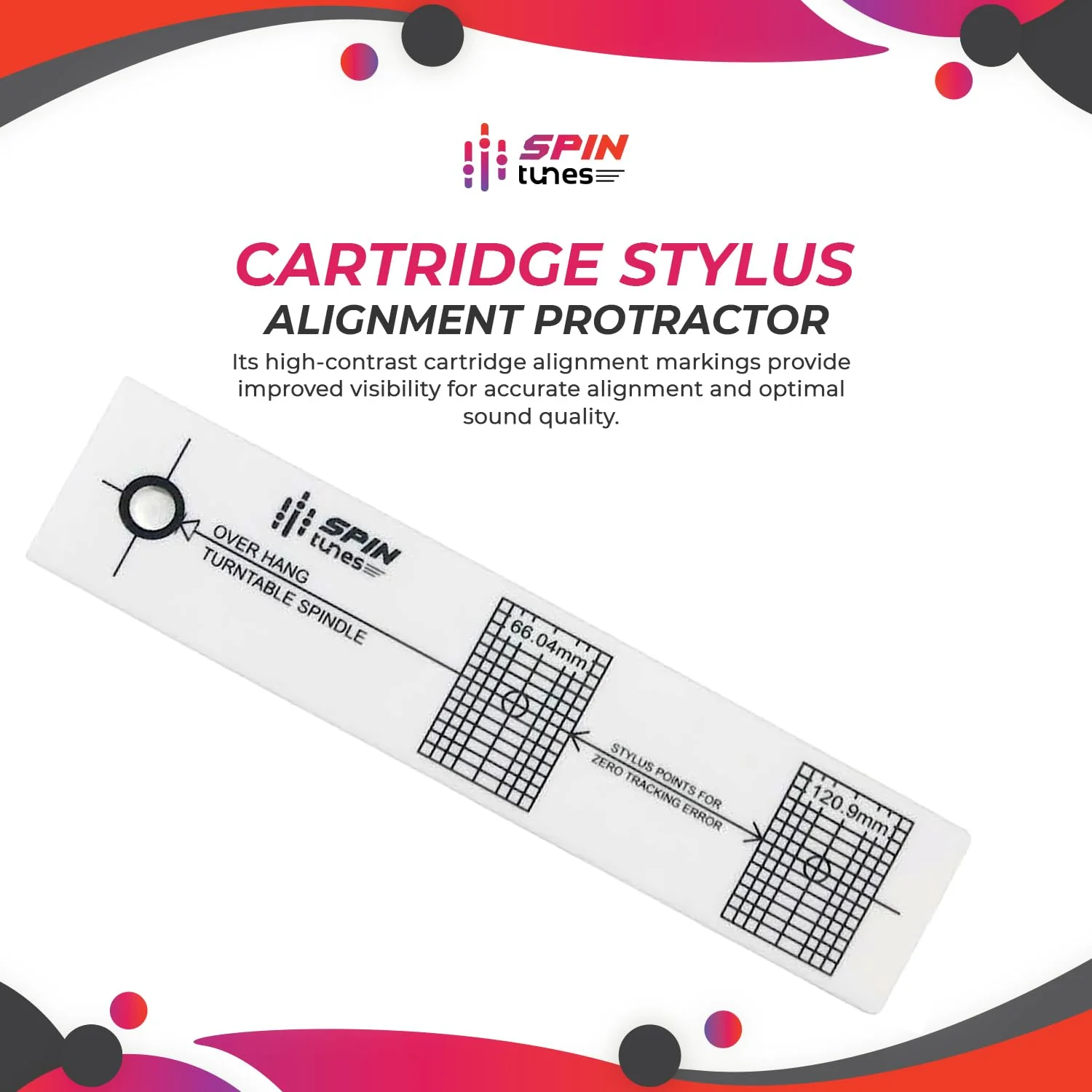Turntable Cartridge Stylus Alignment Protractor High Visible Tool for Vinyl Record Precision Calibration- Ensure Accurate Tracking and Sound Quality Cartridge Alignment Protector - Image 6