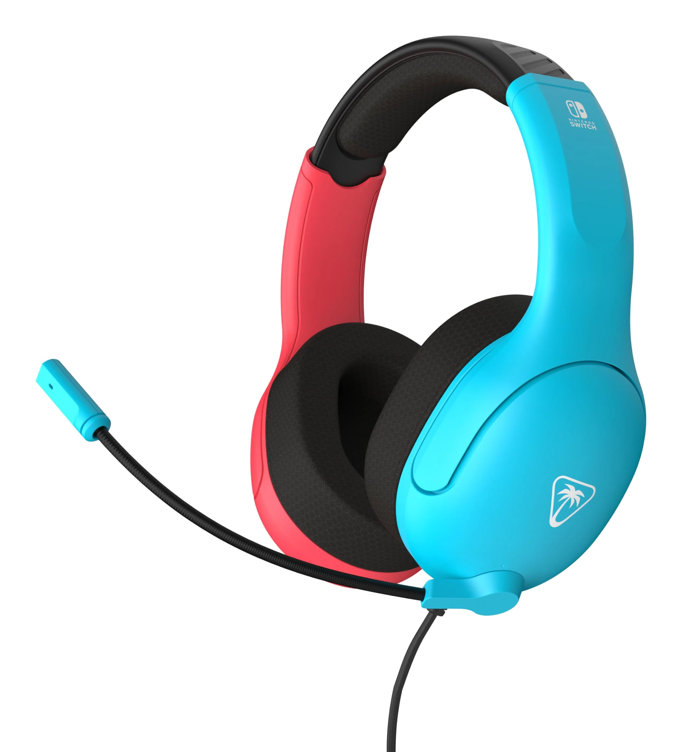 Turtle Beach Airlite Fit Wired Gaming Headset: Officially Licensed for Nintendo Switch, Nintendo Switch 2/Lite/OLED Model - Flip-to-Mute Mic, Over-Ear Comfort Cushions, 40mm Speakers - Neon Blue & Red