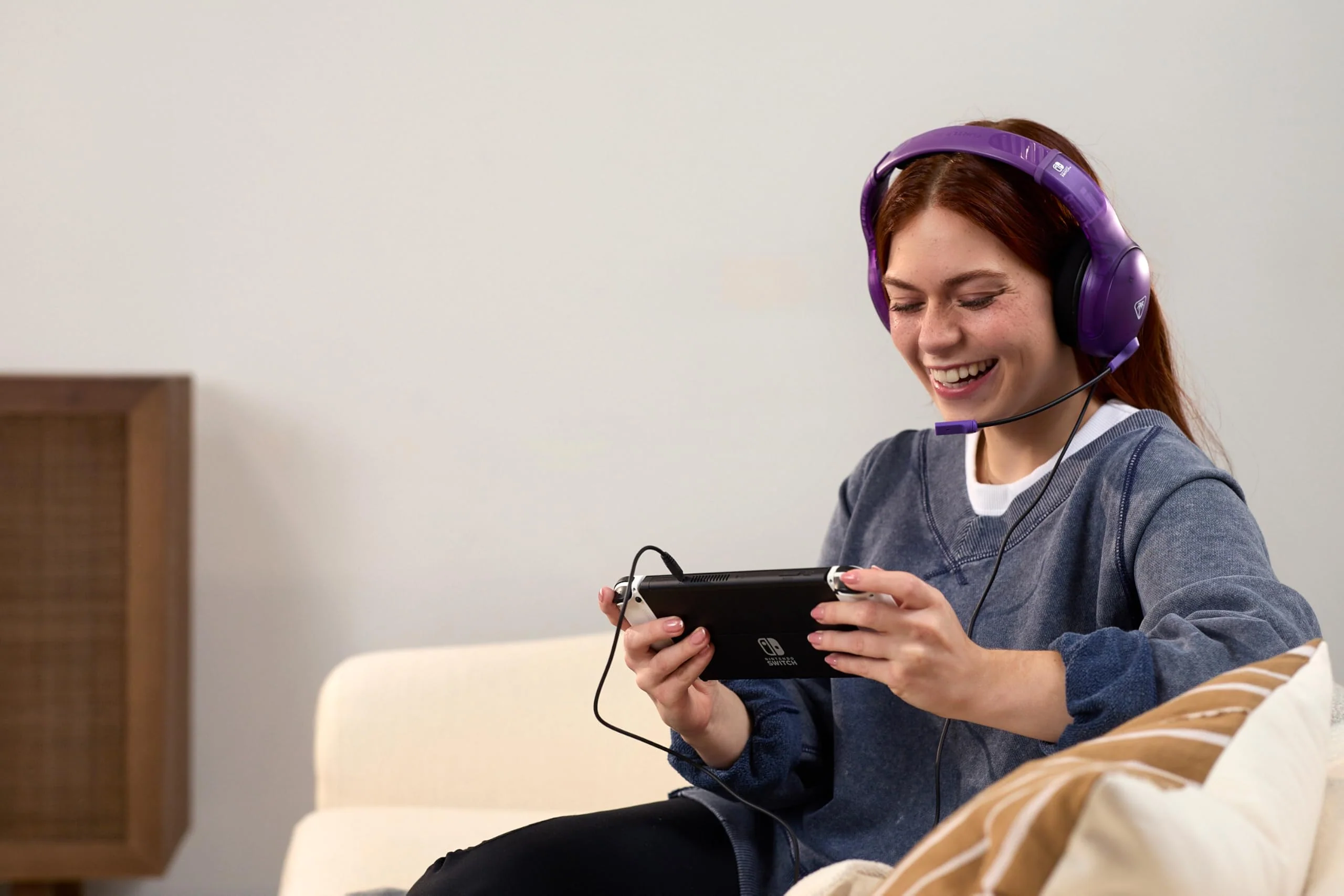 Turtle Beach Airlite Fit Wired Gaming Headset: Officially Licensed for Nintendo Switch, Nintendo Switch Lite & OLED Model - Flip-to-Mute Mic, Over-Ear Comfort Cushions, 40mm Speakers - Ghost Purple - Image 8