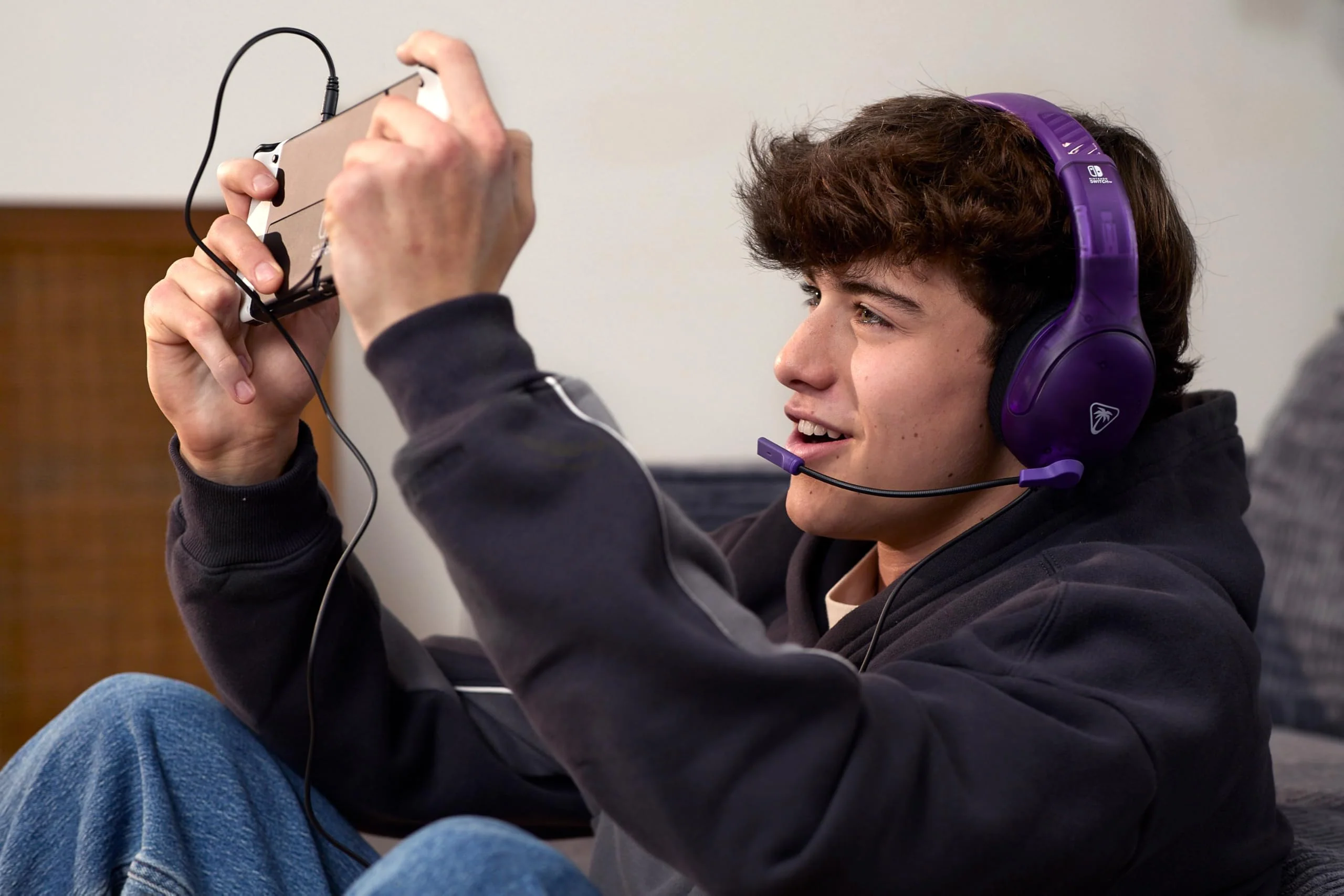 Turtle Beach Airlite Fit Wired Gaming Headset: Officially Licensed for Nintendo Switch, Nintendo Switch Lite & OLED Model - Flip-to-Mute Mic, Over-Ear Comfort Cushions, 40mm Speakers - Ghost Purple - Image 9