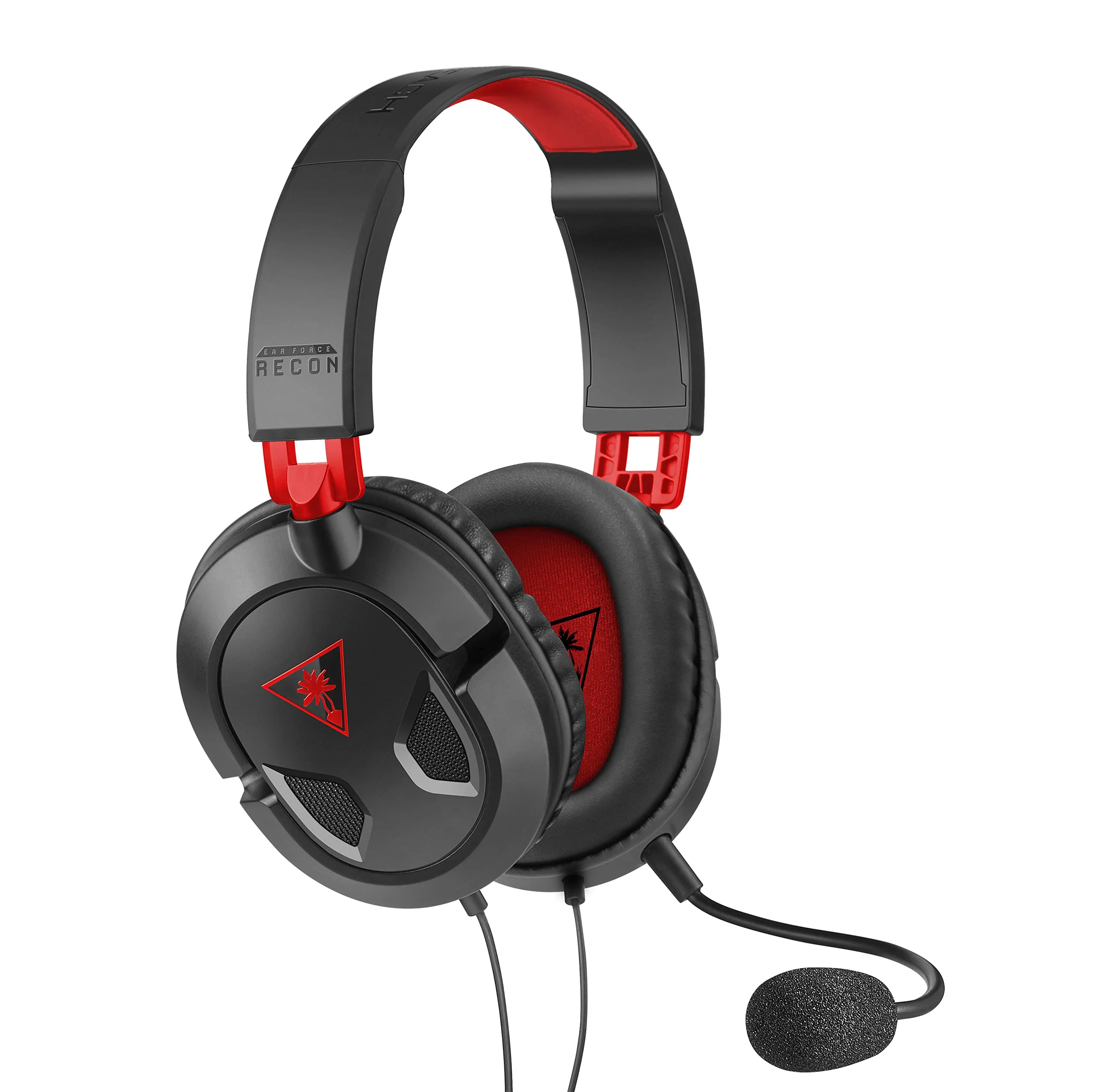 Turtle Beach Recon 50 Wired Gaming Headset - PC, Mac, PS4, PS5, Xbox Series X|S & Xbox One, & Mobile/Tablet with 3.5mm Removable Mic, 40mm Speakers, & In-line Controls – Black Black / Red - Image 2