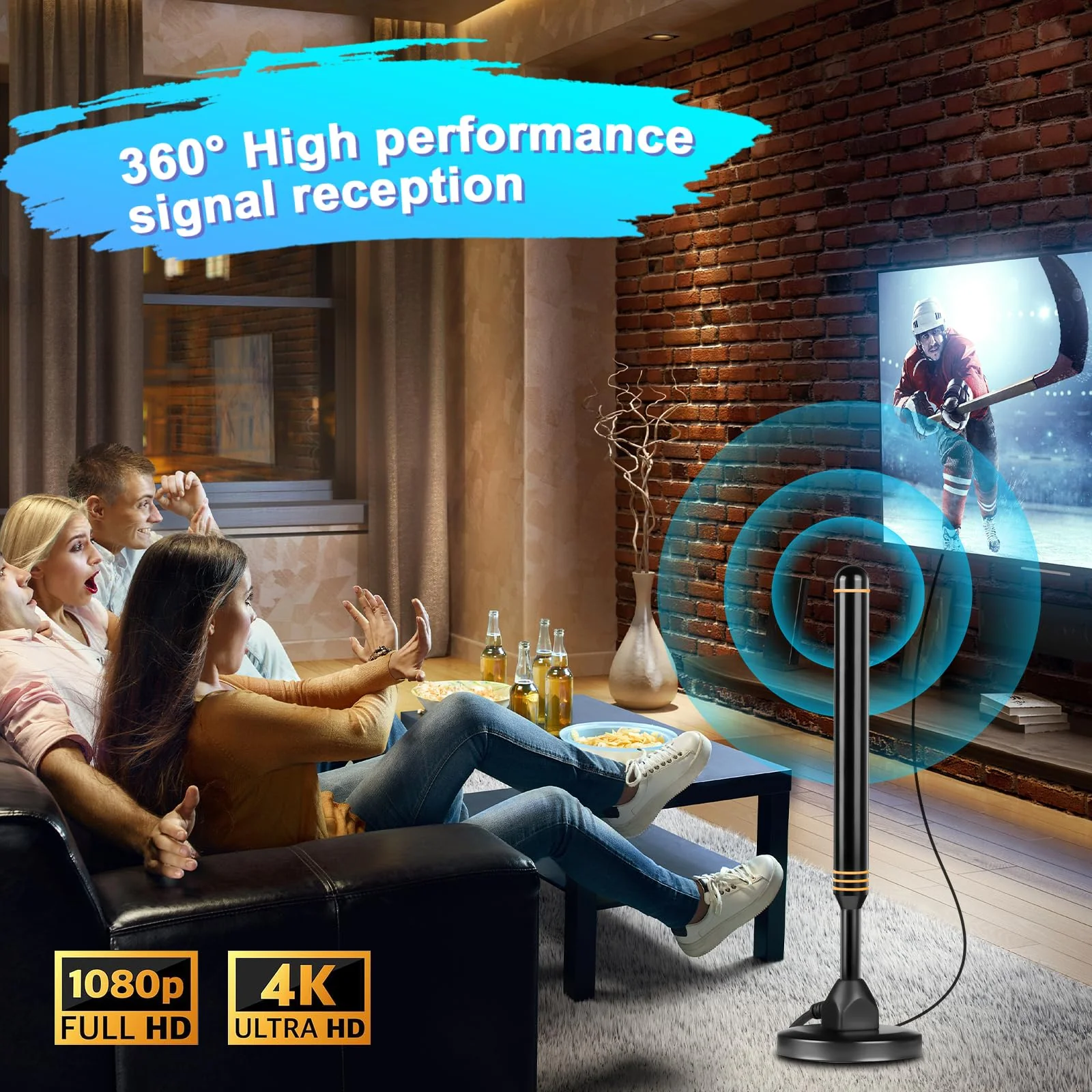 TV Antenna-TV Antenna Indoor,TV Antenna for Smart TV Indoor,TV Antenna for Local Channels,Digital Antenna for Smart tv Indoor,Long Range HD TV Antenna,Support All TV - Image 5