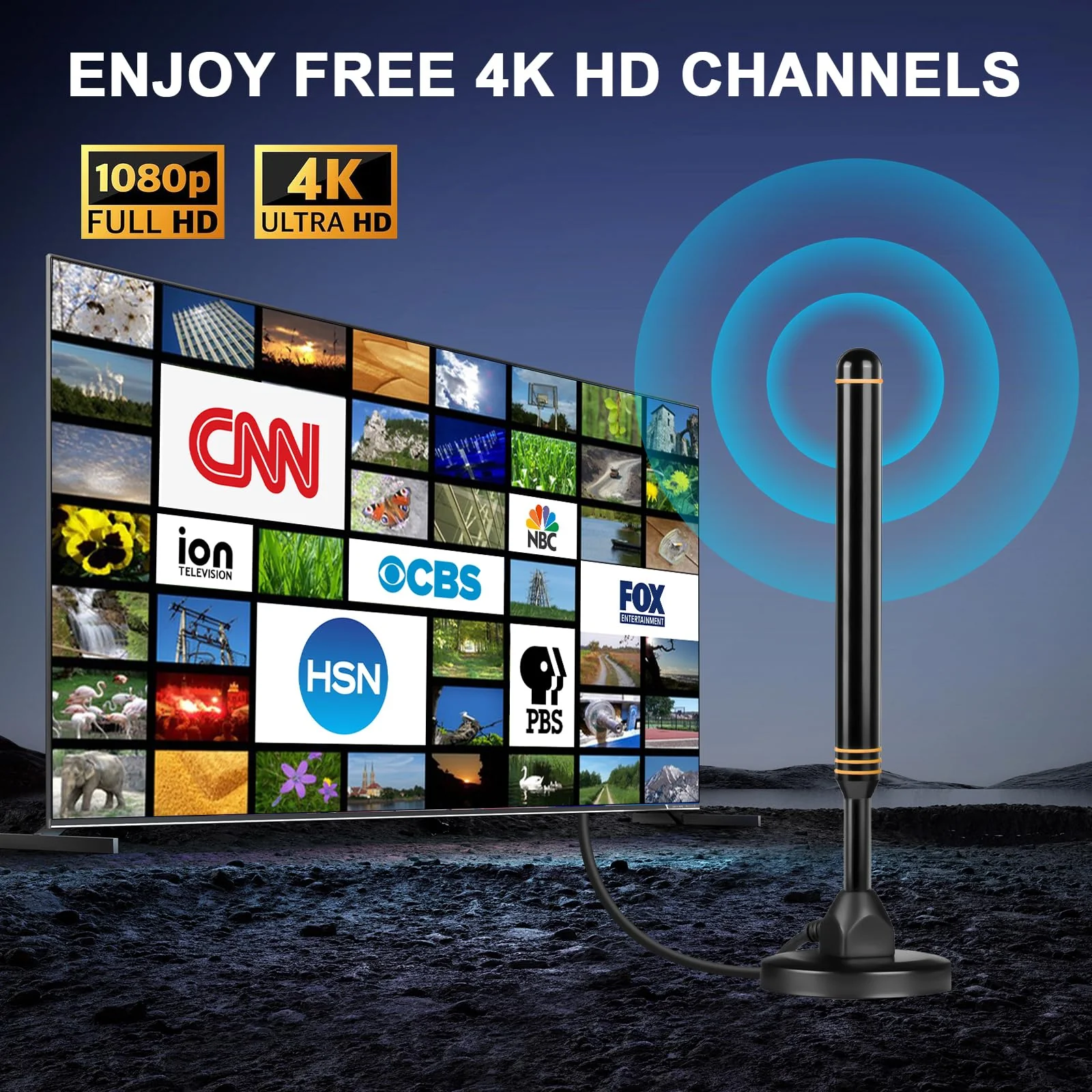 TV Antenna-TV Antenna Indoor,TV Antenna for Smart TV Indoor,TV Antenna for Local Channels,Digital Antenna for Smart tv Indoor,Long Range HD TV Antenna,Support All TV - Image 6