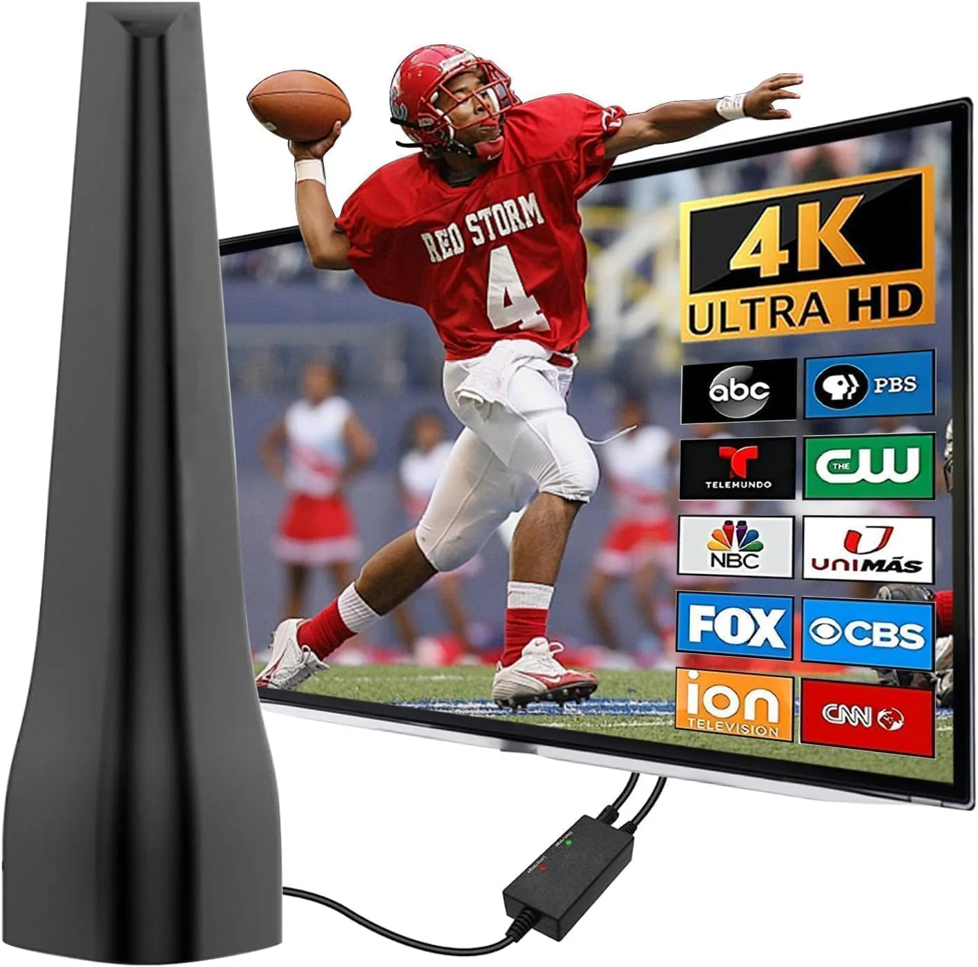 TV Antenna,TV Antenna Indoor,TV Antenna for Smart TV Indoor,TV Antenna for Local Channels,Support 4K 1080p,411+ Miles Long Range with Signal Booster Antenna TV Digital HD Indoor & Outdoor (480) 480