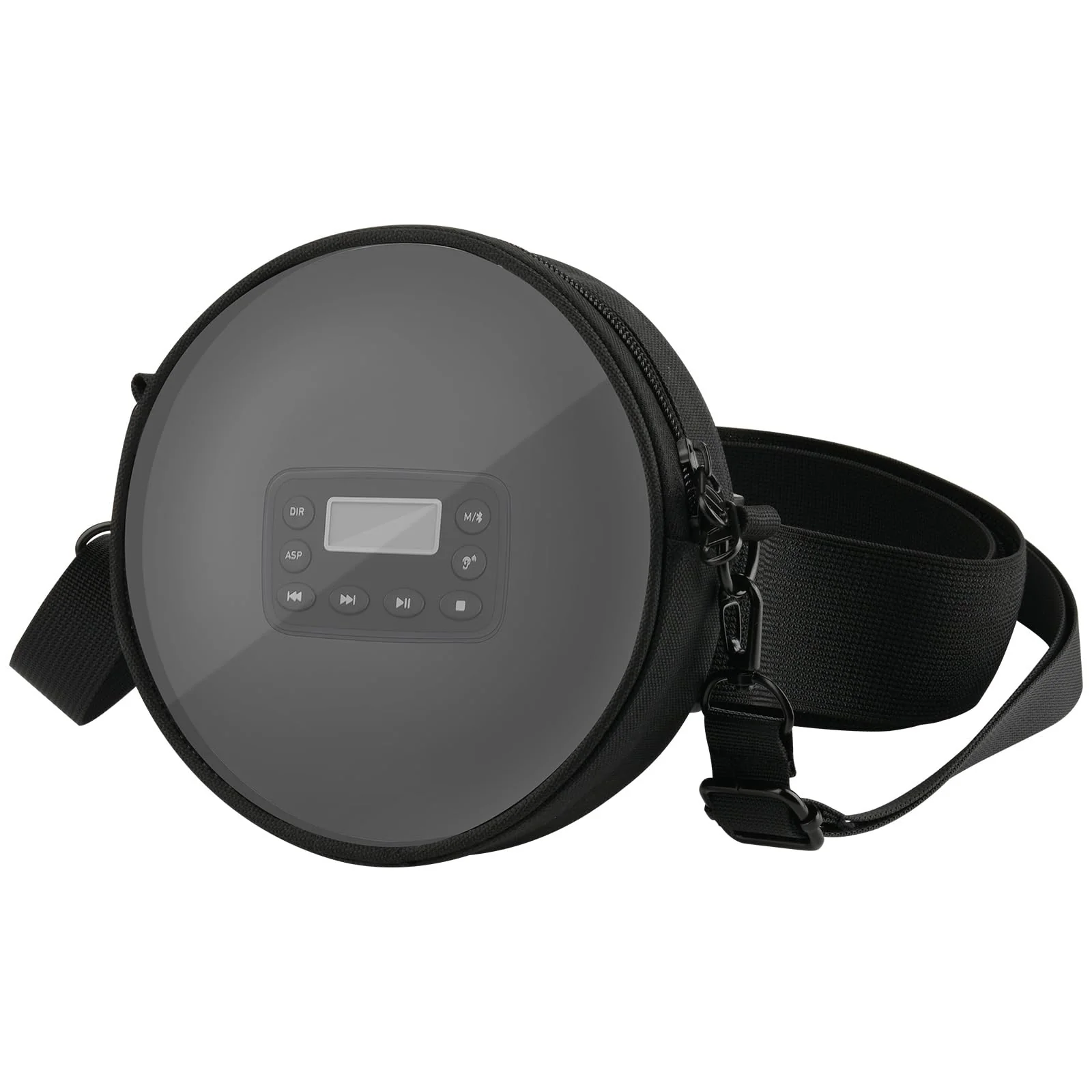 TXEsign CD Player Storage Bag, 6" Disk Case With Adjustable Shoulder Strap, Waist Band, and Transparent Window