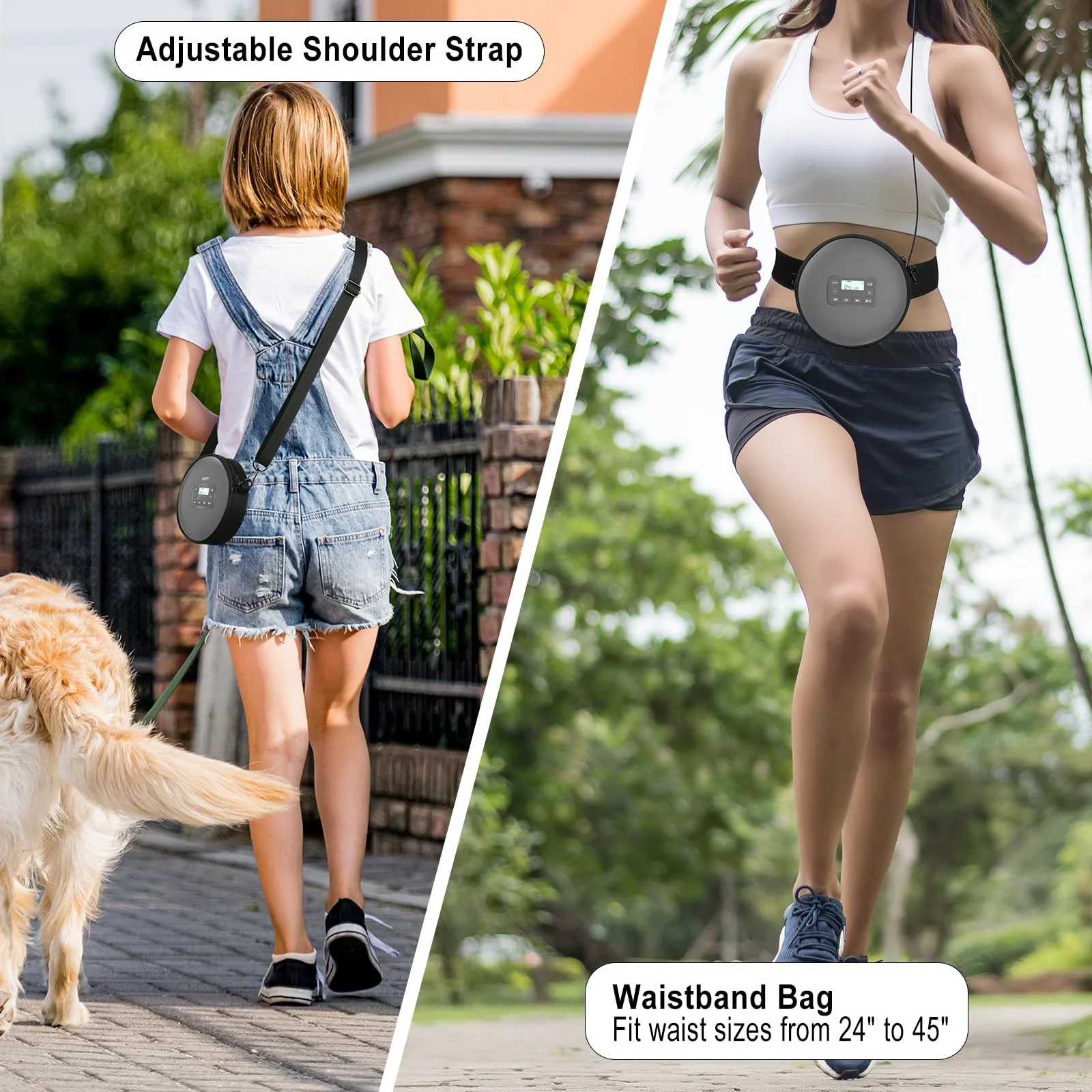 TXEsign CD Player Storage Bag, 6" Disk Case With Adjustable Shoulder Strap, Waist Band, and Transparent Window - Image 2
