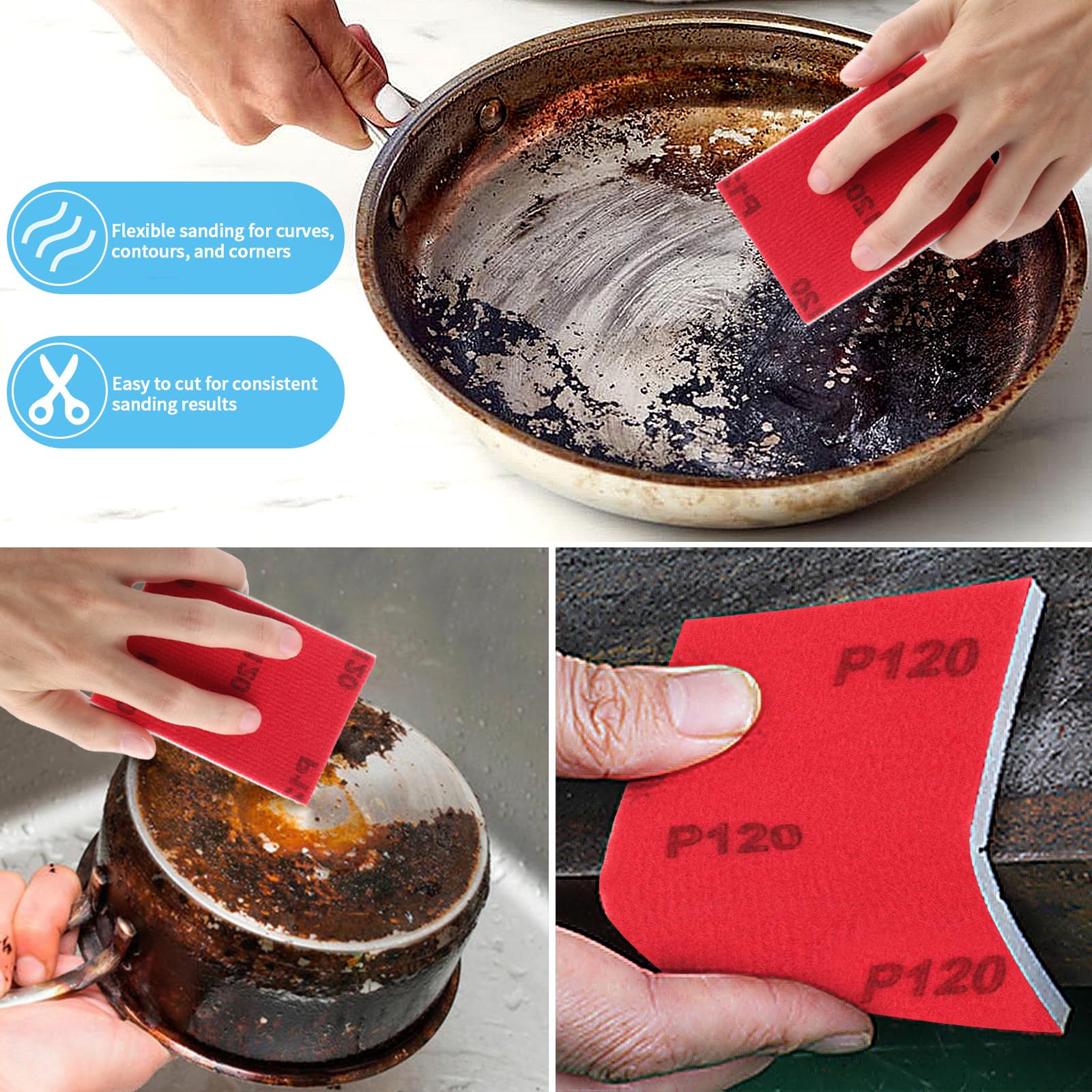 TXXATX 27 Pieces Sanding Sponge 180-3000 Grits Sponge Sanding Pads Wet and Dry Blocks Sandpapers Flexible Pads Washable and Reusable for Drywall Wood Furniture Metal Polishing Painting Auto Repair Mix Grits - Image 6