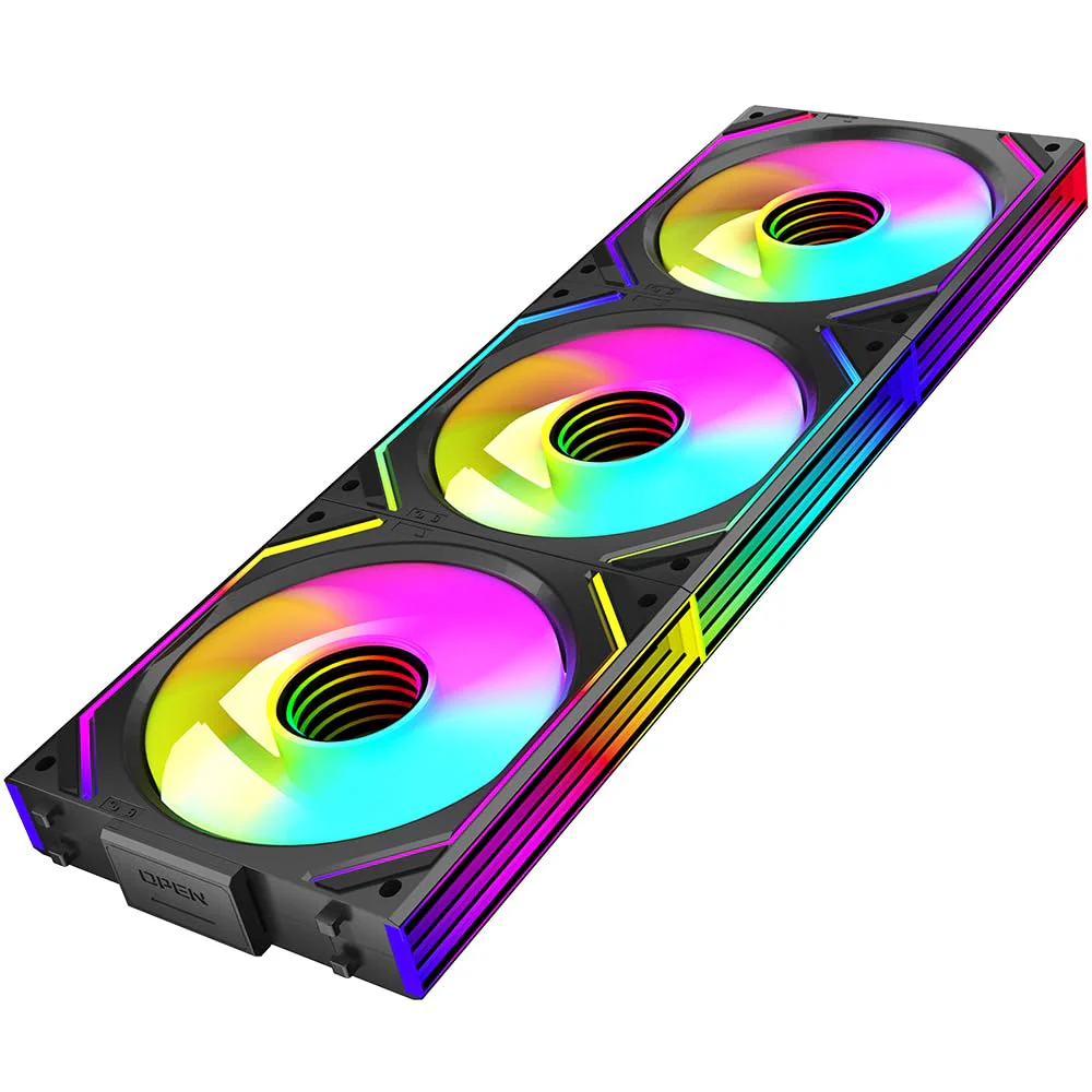 TZMRIT Interstellar-V2 Infinity Mirror ARGB PWM Fan 120 mm Black, RGB Fan 120 mm, Triple Pack (Black) Black-V2