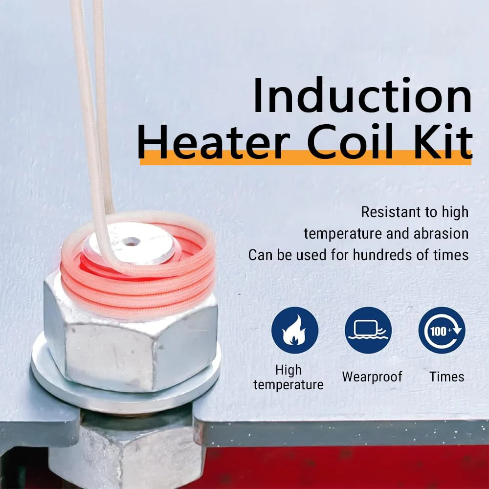 Uadme Induction Heating Coils, 4 Pieces Induction Heating Coil, Flameless Induction Heating Accessories, 3.0 mm Brass Core Electric Heat Induction Coil Set for Removing Nuts and Screws - Image 2
