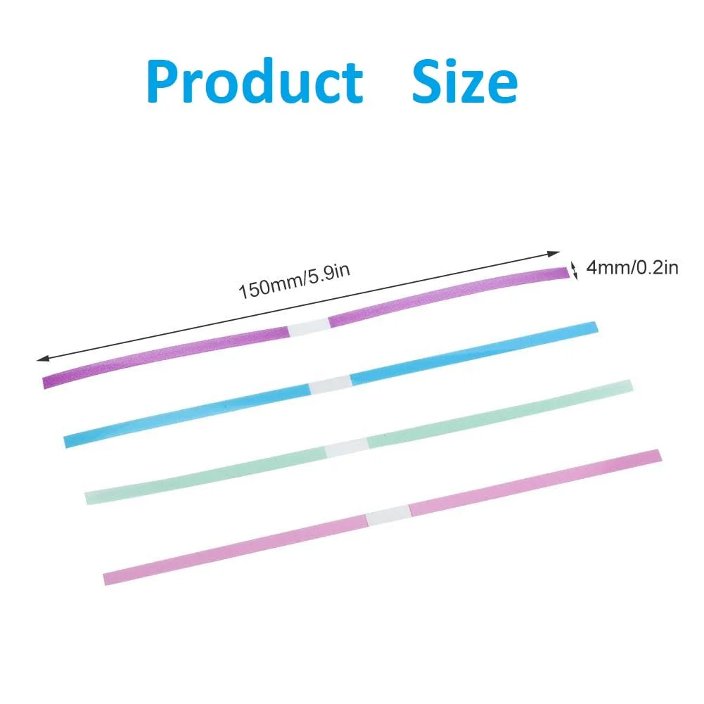 Uadme Tooth Sandpaper, 60 Pieces 4 x 150 mm Dental Emery Strips Interdental Sanding Tool, Purple for Shaping, Blue for Smoothing, Green for Pre-polishing, Pink for Polishing - Image 2