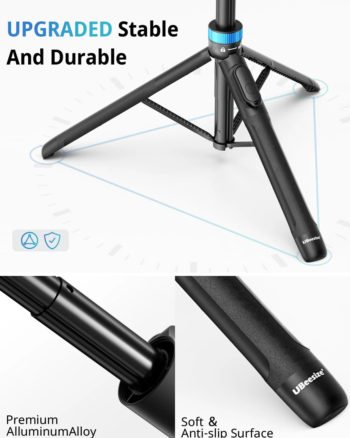 UBeesize 72" Phone Tripod - Tripod for iPhone & Selfie Stick with Phone Holder & Remote - Upgraded, Stable & Portable Stand for iPhone 16/15/14, Android, Cameras & Action Cams - Image 5