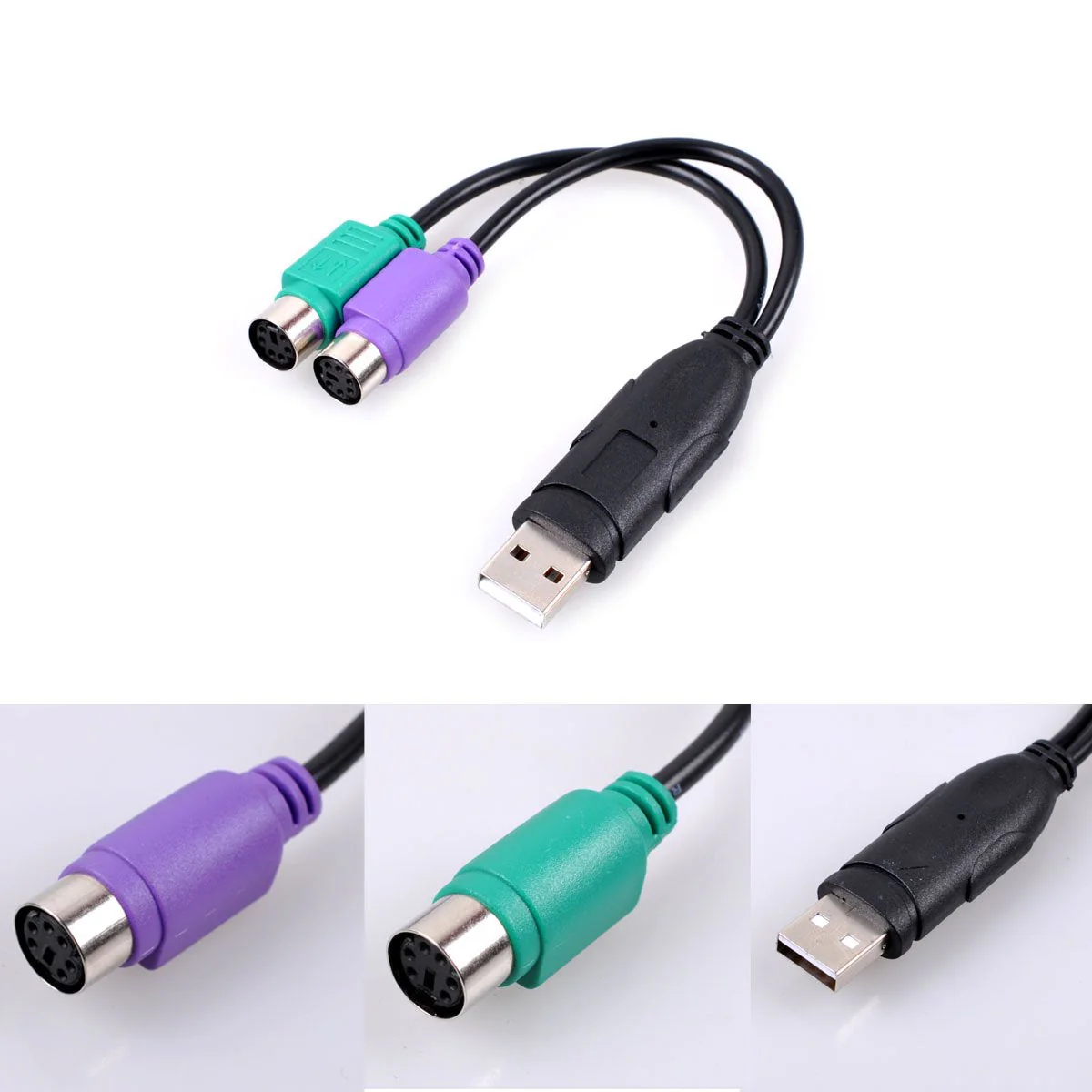 UCEC PS/2 to USB Adapter Converter for PS2 Keyboard Mouse Black PS/2 to USB - Image 4