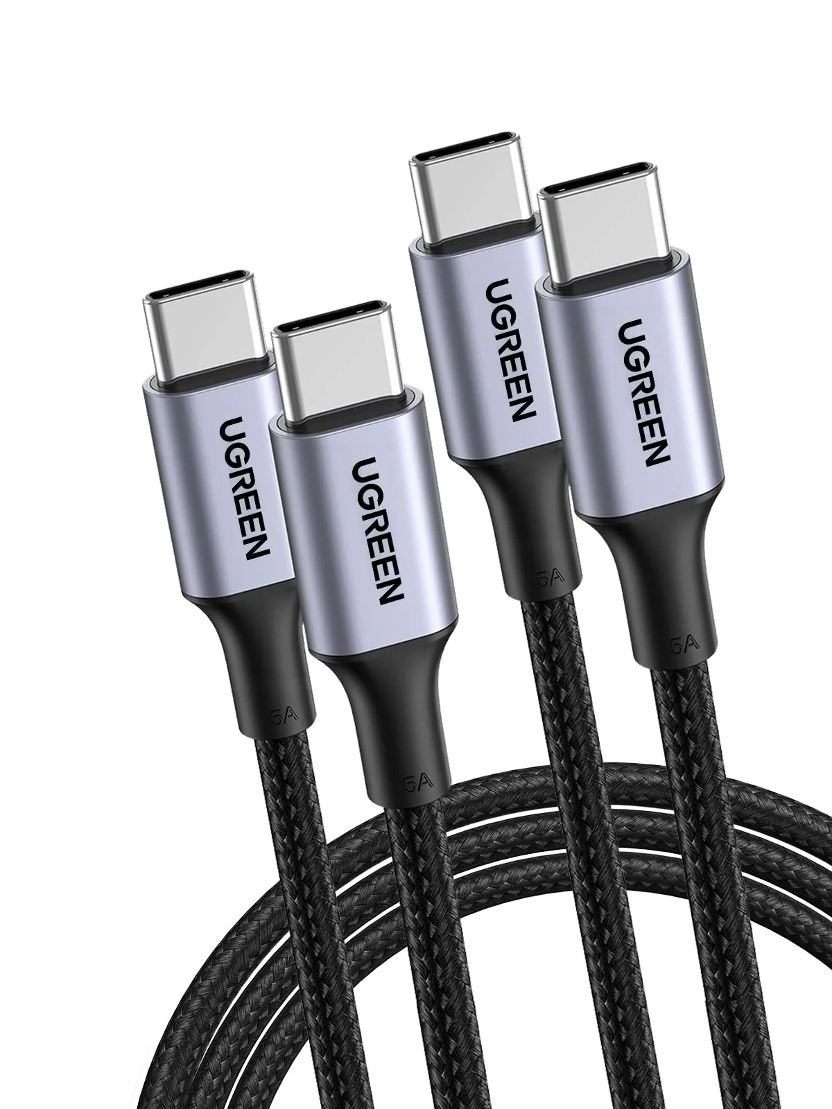 UGREEN USB C Cable 100 W 2 m Charging Cable USB-C Pack of 2 PD 3.0 Fast Charging Cable PPS USB C to USB C Cable for iPhone 17/Air/16/15 Series, MacBook Pro/Air, iPad Pro, Galaxy S24, Pixel 9, Steam 2.0 Meter