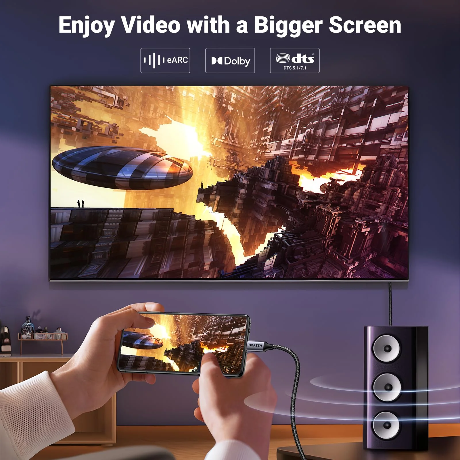 UGREEN USB C to DisplayPort 1.4 Cable 8K@60Hz 4K@240Hz Unidirectional Thunderbolt 4/3 to DisplayPort Cord USB C to DP 32.4Gbps Compatible iPhone 16, MacBook Pro/Air, iPad, Mac Mini, Galaxy, XPS, 6.6FT - Image 9