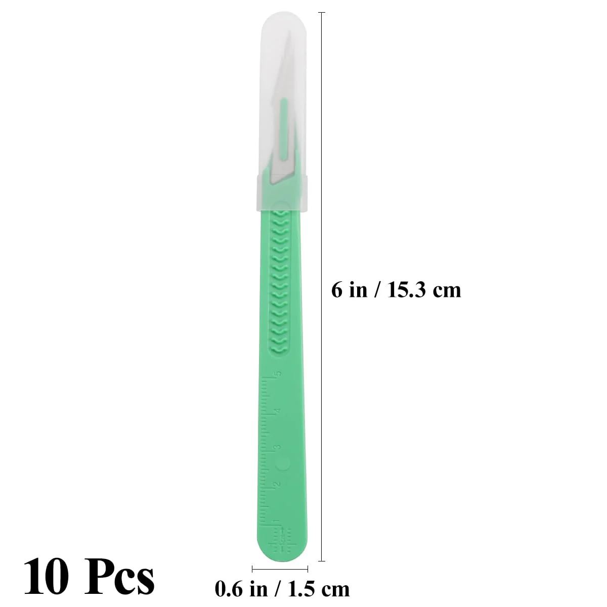 UKCOCO Disposable Plastic Surgical Scalpel Knives Multifunctional Carving Knife Tools Scrapbooking Craft Disposable Scalpels with Individually Packed Pack of 10 - Image 4