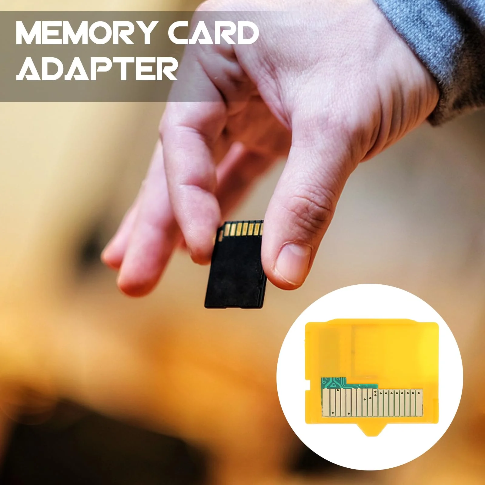 UKCOCO Micro SD Attachment -1 Camera TF to XD Card Insert Adapter Sd Memory Adapter 25 x 25 x 5 mm for Micro SD Micro Yellow - Image 2