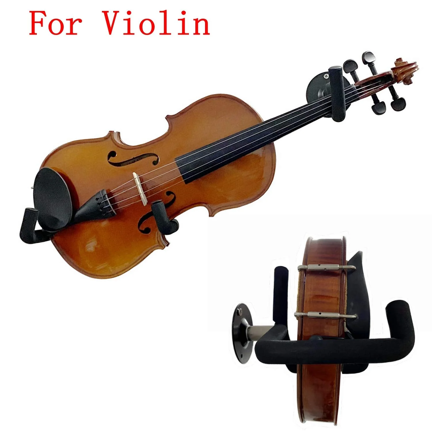 Ukulele/Bass/Violin Hanger Wall Mount Slatwall Horizontal Electric Guitar Holder Bass Stand Rack Hook - Image 4