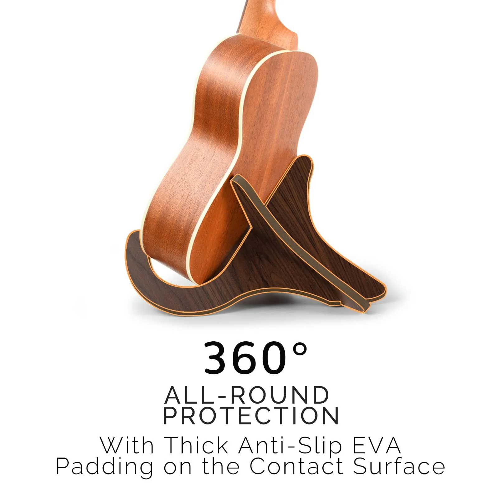 Ukulele Stand 2 Pack Portable Stand for Ukulele .Mandolins .Violins (black walnut 2 Pack) black walnut 2 Pack - Image 3