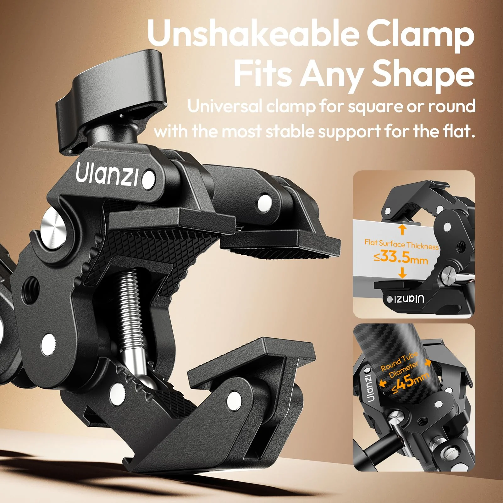 ULANZI 22'' CO78 Magic Arm w Desk C Clamp, Camera Mount Articulating Friction Arm w Super Clamp, 1/4" & ARRI Pins, Overhead Phone Mount Holder Stand, 1kg f Phone & Action Cam, Video Light - Image 4