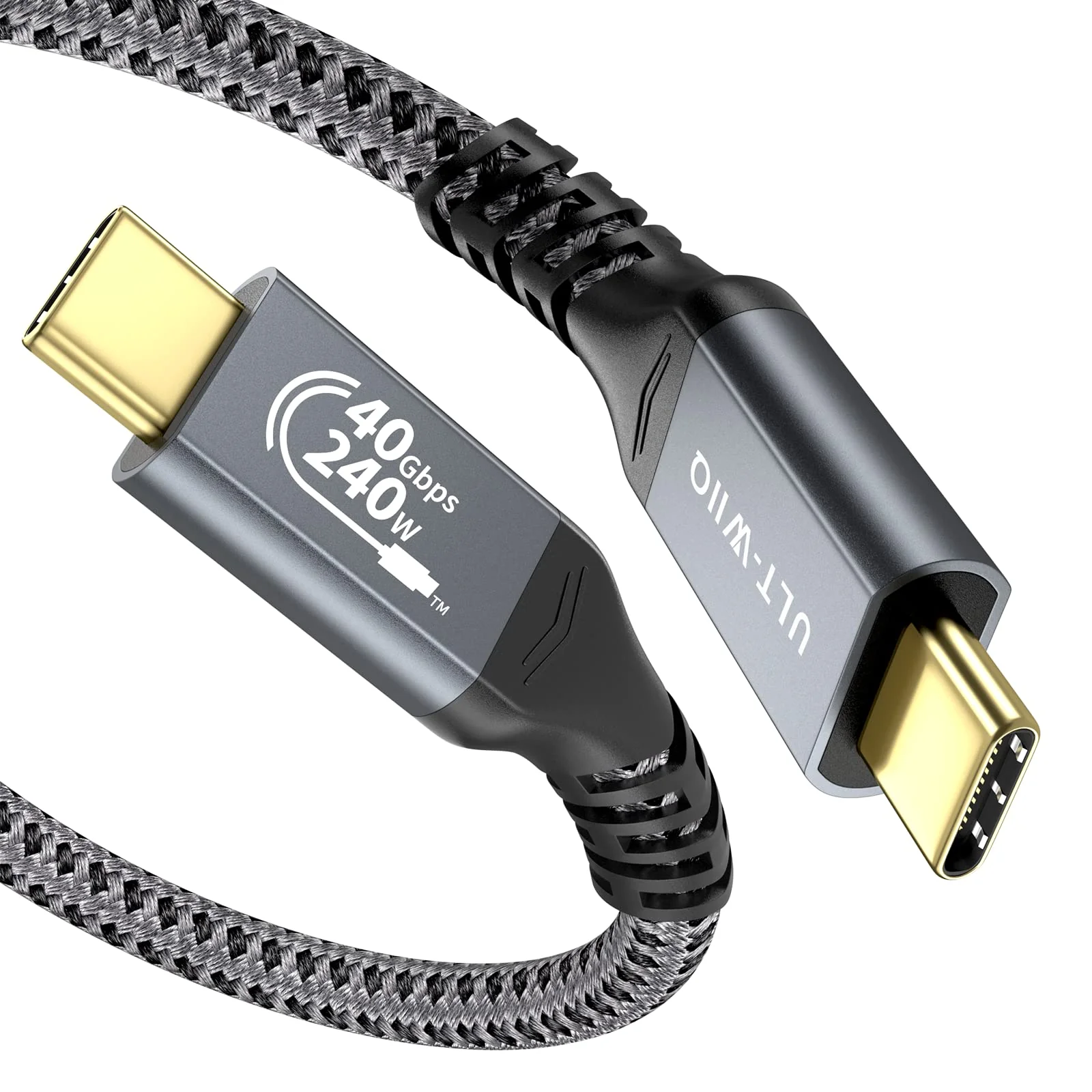 ULT-WIIQ USB4 Cable for Thunderbolt 4 Cable 40Gbps High Speed Data Transfer 240W PD 3.1 USB C to USB C Cable Fast Charging 8K/6K@60Hz USB 4 Cable for iPhone 15 Pro MacBook eGPU Docking GaN SSD 6.6FT 6.6 Feet
