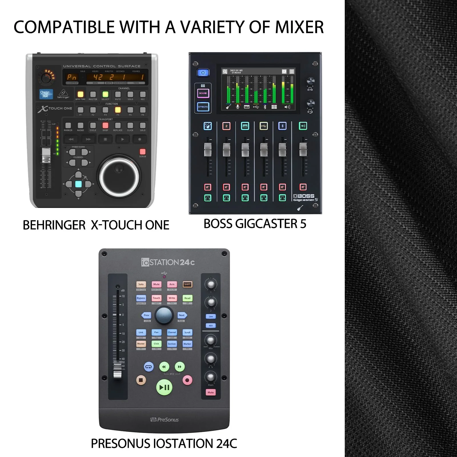 Ultimate Home Studio Mixer Cover - Stretchable Chinlon, Splash-Resistant, Dust & Pet Hair Protection, Compatible with Boss Gigcaster 5 Live Streaming Mixers - Image 5