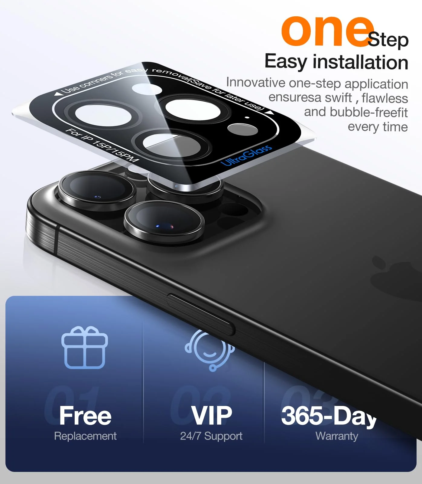 UltraGlass for iPhone 16 Pro Max/16 Pro Camera Lens Protector [NO.1 Military Grade Shatterproof] iPhone 16 Pro Max Camera Protector, 16 Pro Lens Cover [Longest Durable] Easy Install, Black Titanium iPhone 16 Pro, 16 Pro Max - Image 7