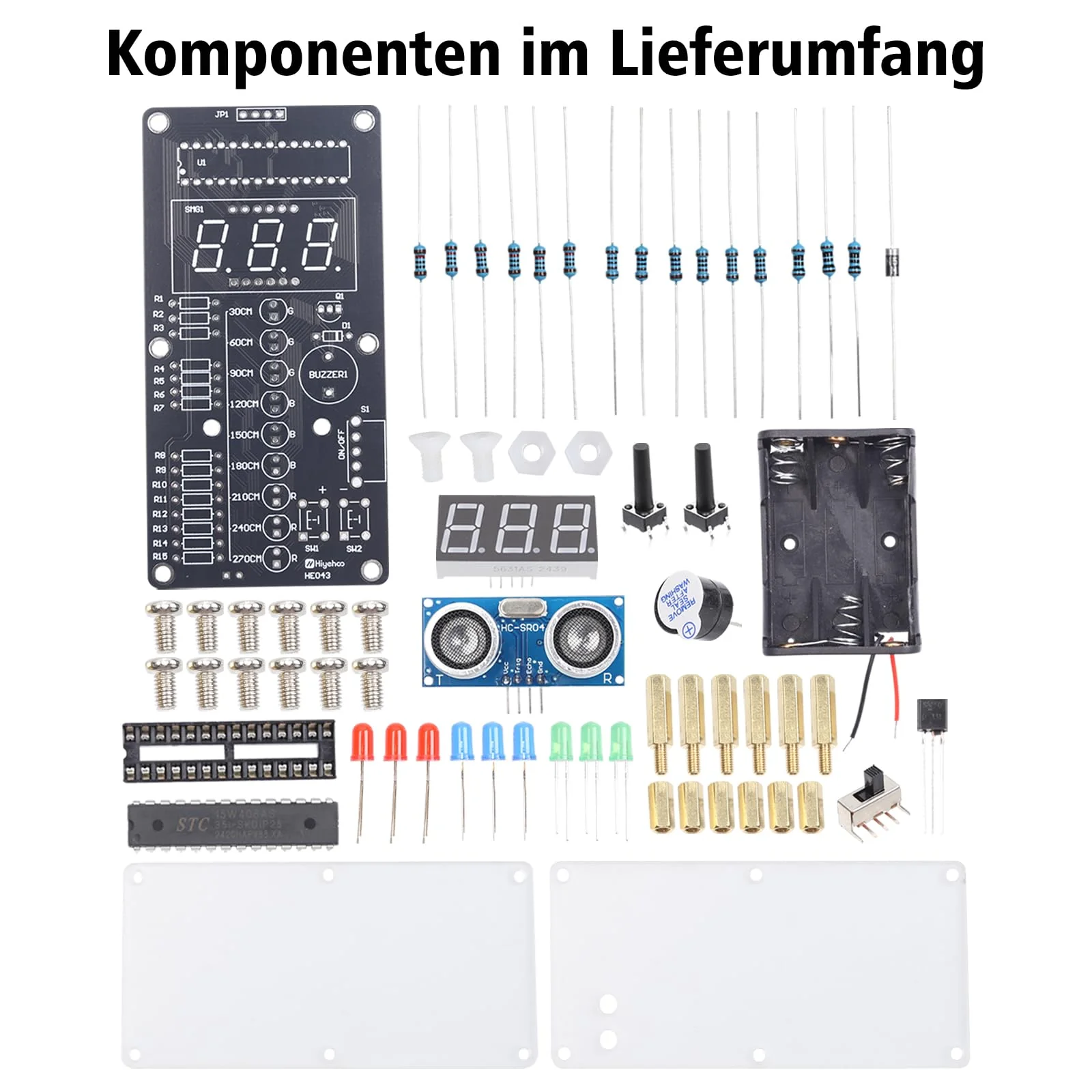 Ultrasonic Rangefinder Soldering Kit, ElektoLoter HC-SR04 Distance Sensor DIY Electronic Kit with LED Indicators, STEM Soldering Learning for Home and School Education as well as Daily Use - Image 2