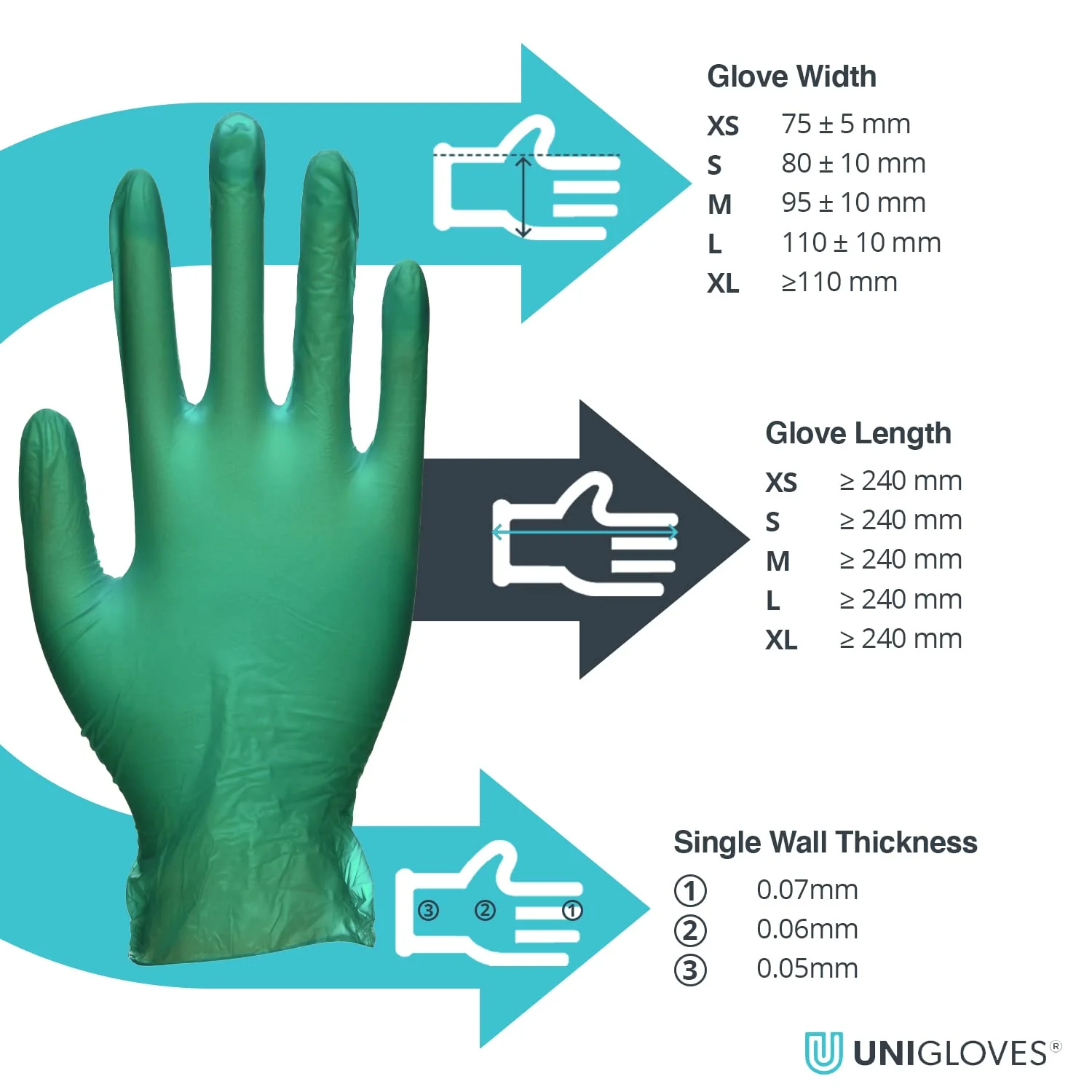 UNIGLOVES Soft Vinyl Disposable Gloves L Green - Image 5