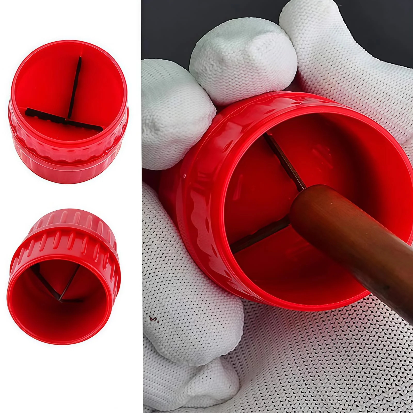 Universal 2-in-1 Copper Pipe Deburring Tool Deburring Tool Plastic Copper Pipe for Cleaning Work Indoor and Outdoor Pipe, 5-38 mm, Red (Pack of 1) - Image 4